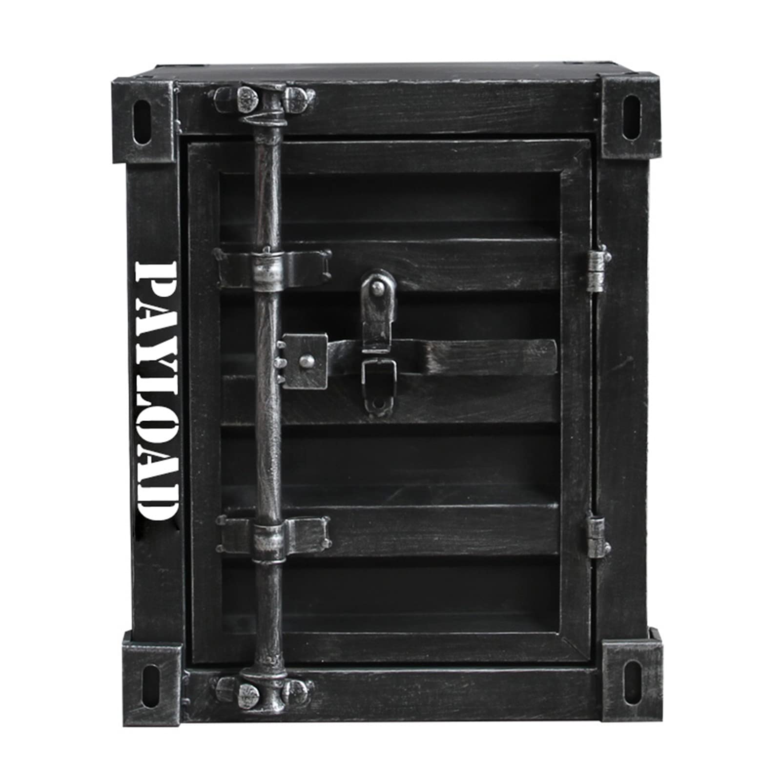 Vintage Industrial Style Lockable Storage Cabinet - Black Iron Welded Bedside Table with Creative Storage Drawers | Perfect for Bedroom, Living Room & Office Organization