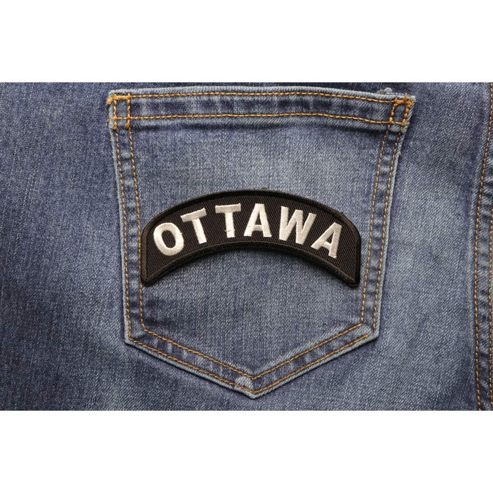 Ottawa City Iron On Patch - 4x1.75 Inch Embroidered Sew On Badge for Jackets, Backpacks & Hats - Perfect for DIY Crafts & Customization