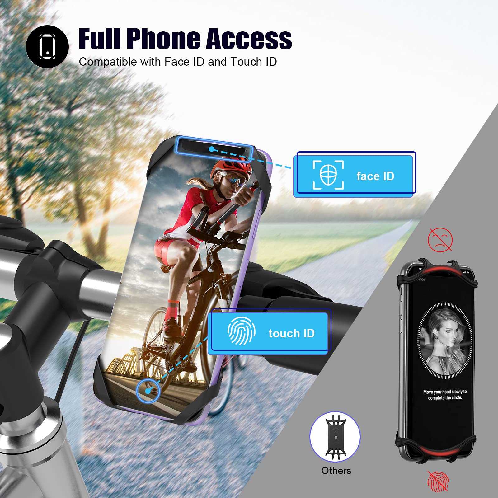 Universal 360° Rotatable Bike Phone Mount - Detachable Bicycle & Motorcycle Phone Holder for 4