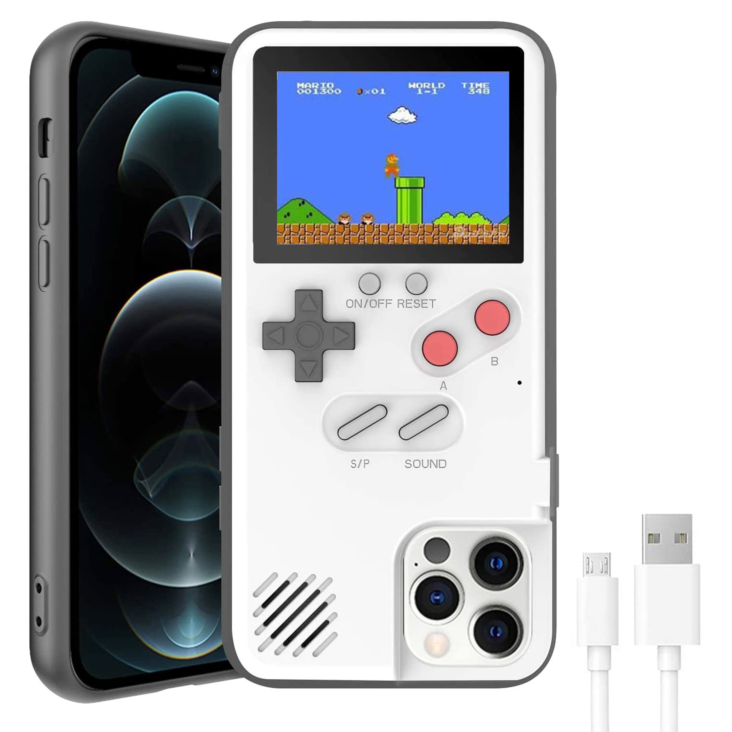 Retro 3D Gameboy Phone Case for iPhone 11 Pro Max - Shockproof Handheld Game Console Cover with 36 Classic Games & Full Color Display | Perfect for Gaming Enthusiasts & Nostalgic Gift Giving