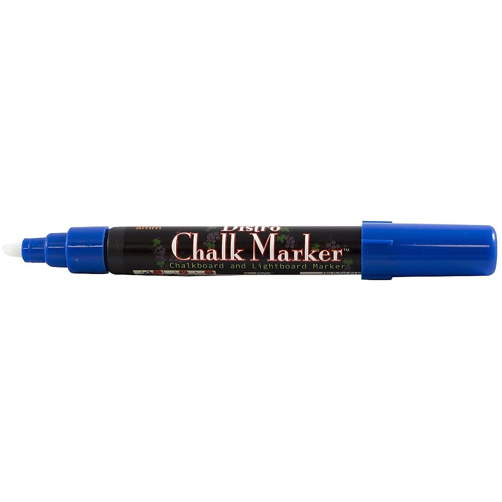 Dustless Erasable Chalk Markers - Broad Tip Liquid Chalk Pen for Whiteboards, Glass & Windows - Non-Toxic, Vibrant Blue - 2 Pack for Teachers, Restaurants & DIY Projects