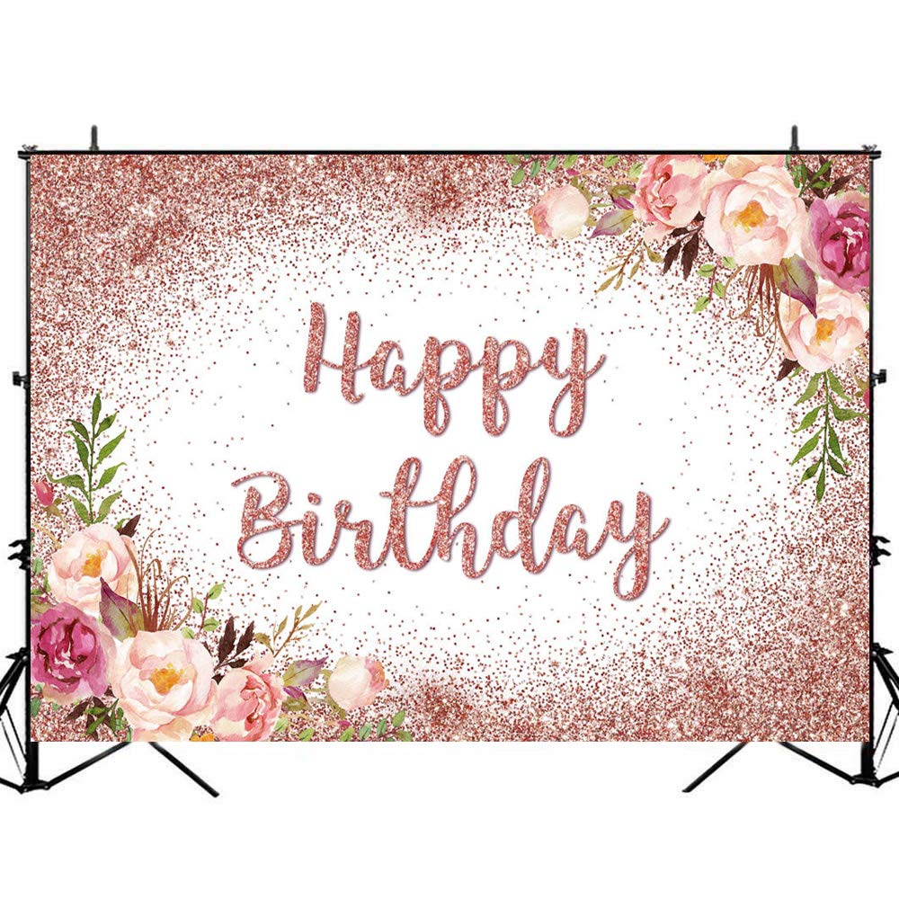 8x6ft Rose Gold Glitter Dot Vinyl Backdrop - Pink Blush Birthday Party Decor for Cake Table, Photo Booth & Personalized Celebrations | Avezano