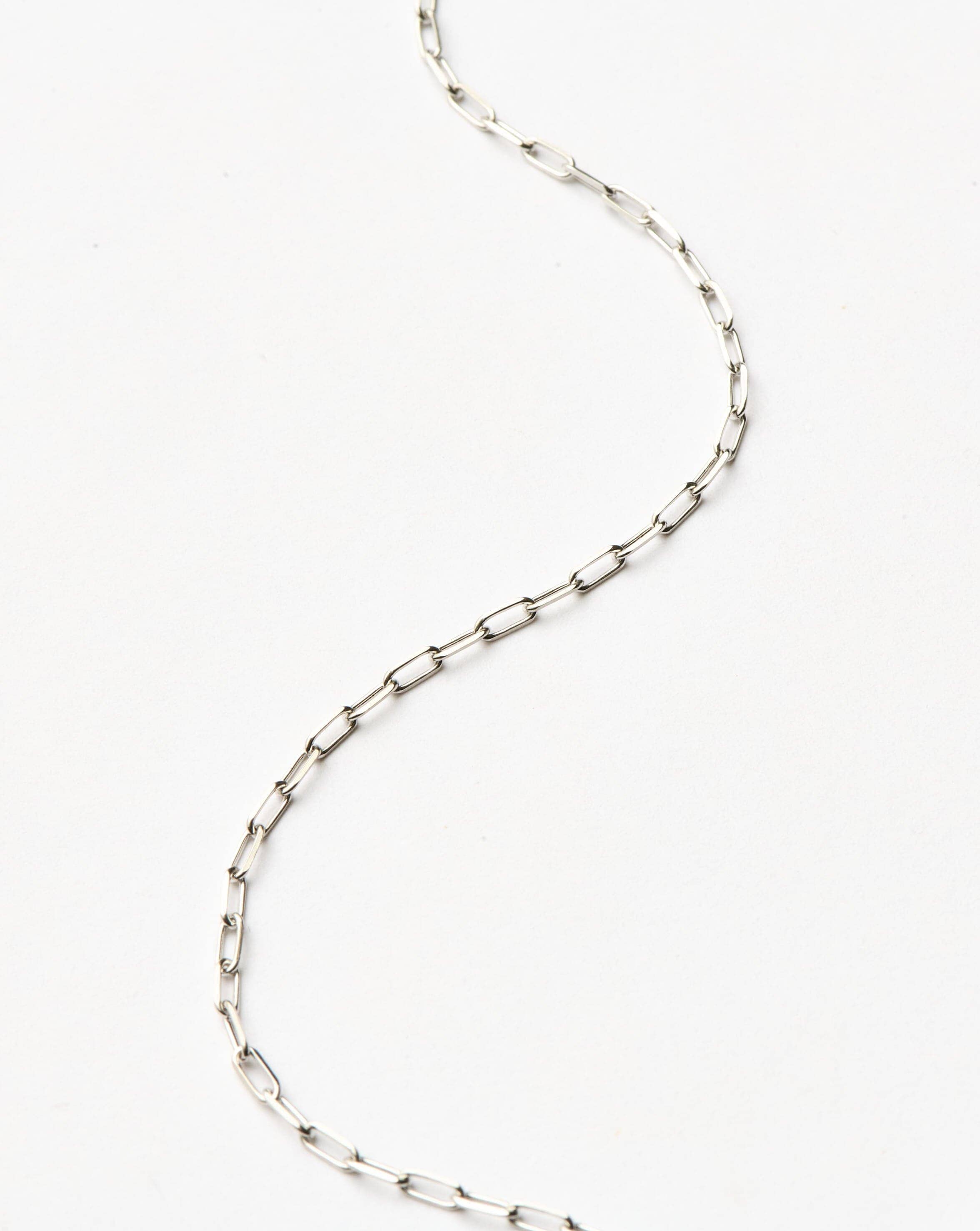 14K Solid White Gold Paperclip Chain Necklace - Classic Minimalist Jewelry for Women, Gift for Her | Perfect for Everyday Wear, Layering & Special Occasions