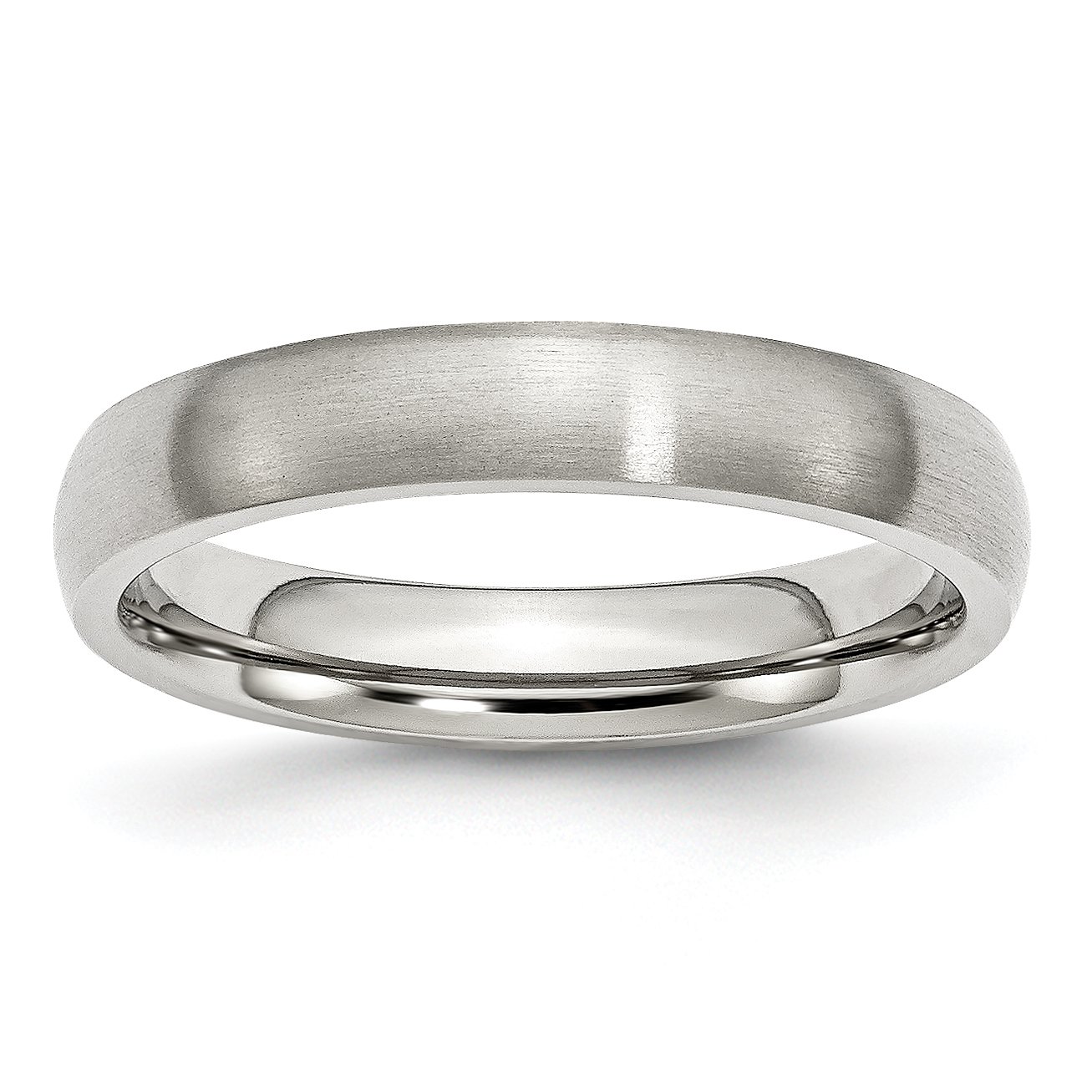 Men's 4mm Brushed Stainless Steel Wedding Band Ring - Durable Comfort Fit for Everyday Wear & Special Occasions