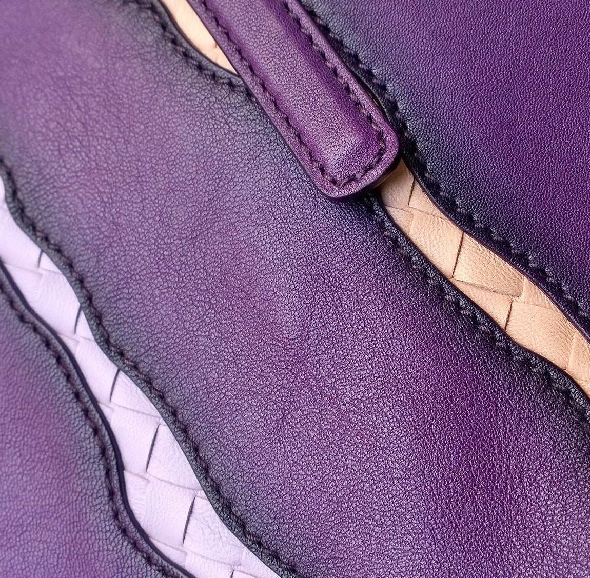 Bottega Veneta Monalisa Tote Bag - Purple Glimmer Washed Nappa Leather Intrecciato Weave Luxury Handbag | Perfect for Work, Travel & Everyday Use