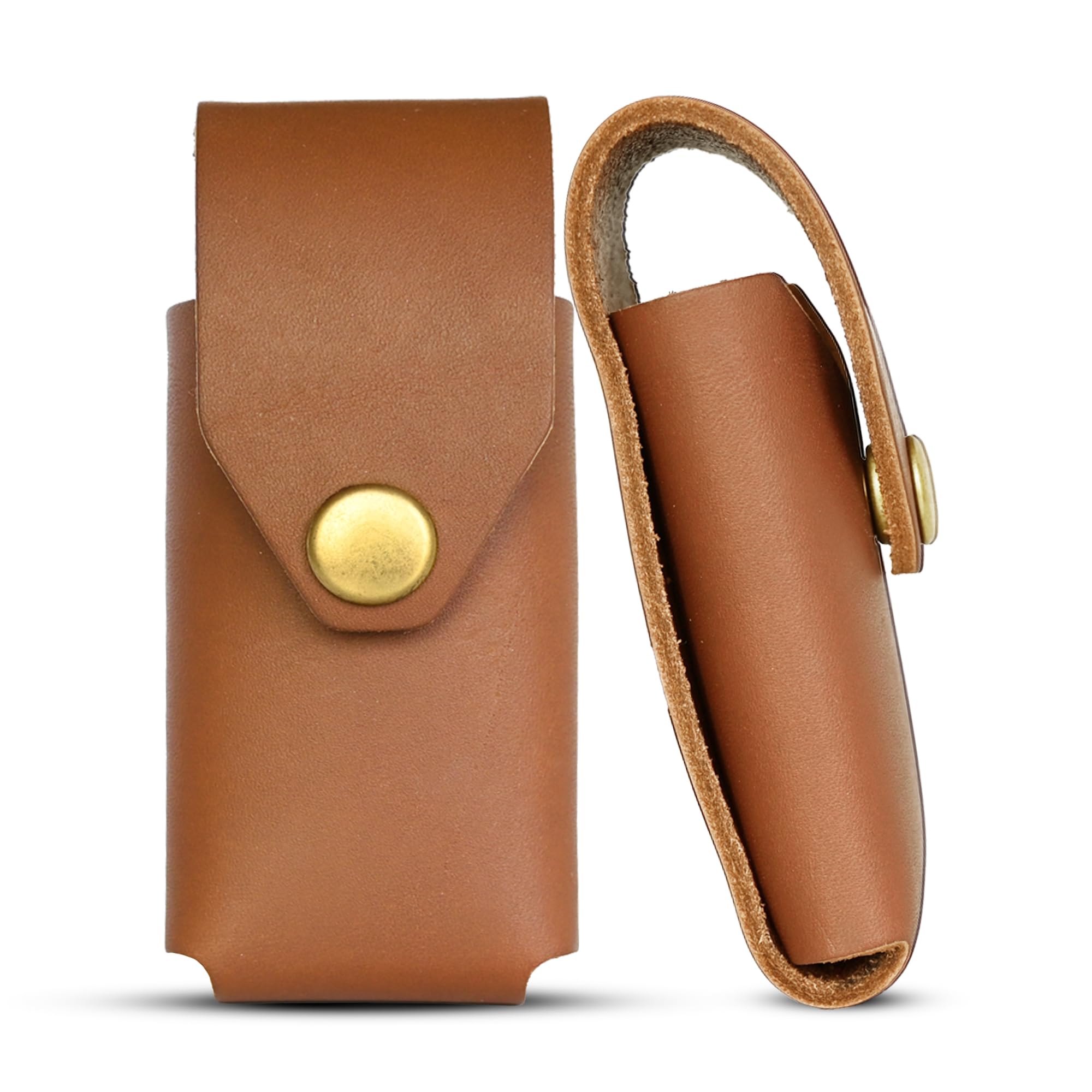 Premium Full Grain Leather Multitool Sheath for Leatherman Surge, Super Tool 300 & CORE - Heavy Duty Belt Holster with Solid Brass Rivets - Durable Tan Leather Tool Holder for Camping, Hiking & Outdoor Adventures - Best Belt Accessories for Men