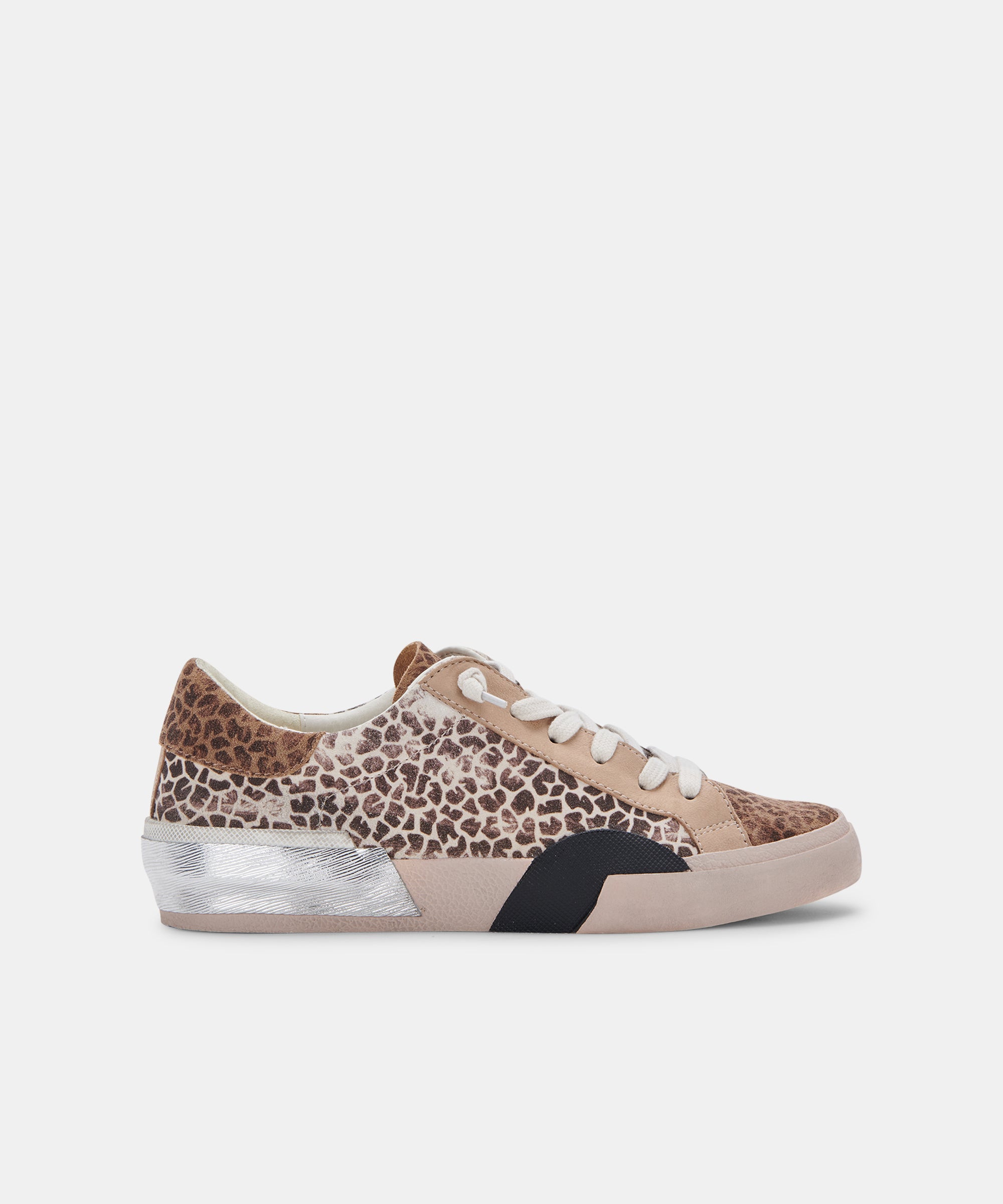 ZINA SNEAKERS - Women's Leopard Print Multi-Colored Dusted Suede Fashion Sneakers for Casual Wear, Walking & Everyday Comfort