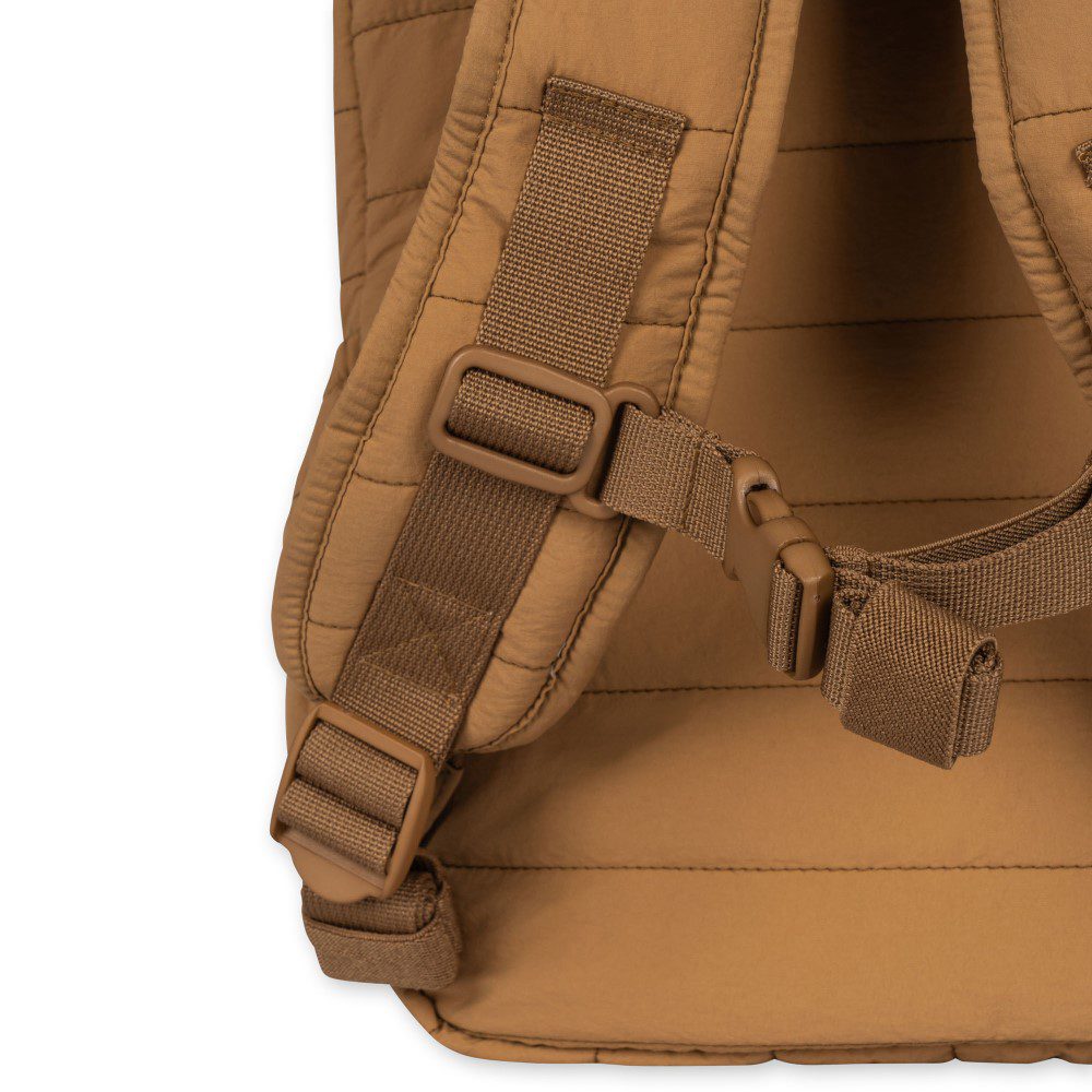 KONGES SLØJD Kids Juno Quilted Backpack - Midi Size, Tobacco Brown | Stylish & Durable School Bag for Boys & Girls, Perfect for Preschool, Kindergarten & Travel