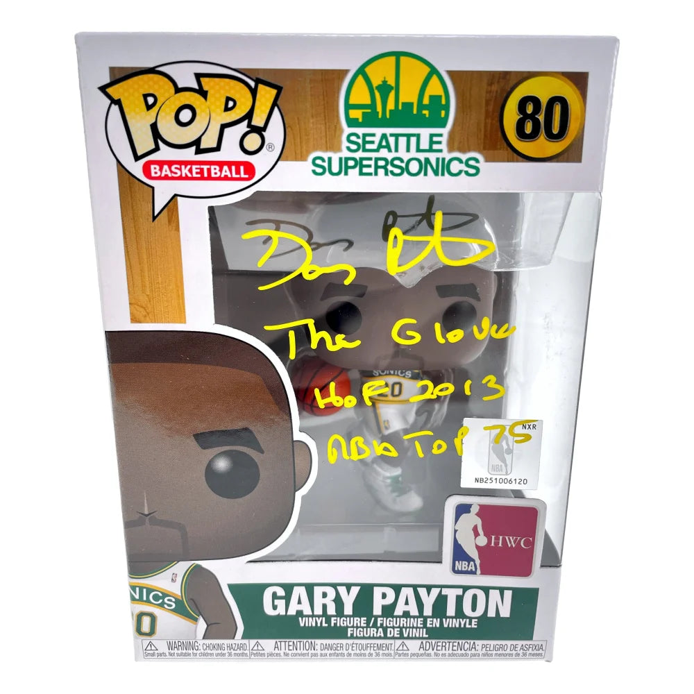 Gary Payton Autographed Funko Pop Vinyl Figure - Seattle SuperSonics #80 with JSA COA - Signed Memorabilia for NBA Fans & Collectors | Perfect for Display, Gifts, and Sports Memorabilia Collections