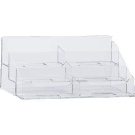 Clear Acrylic 6-Tier Business Card Holder - Horizontal Desktop Organizer for 3.5x2 Cards - Multi Display Stand for Office, Reception & Trade Shows - Pack of 60 - Durable Plastic Countertop Storage Solution