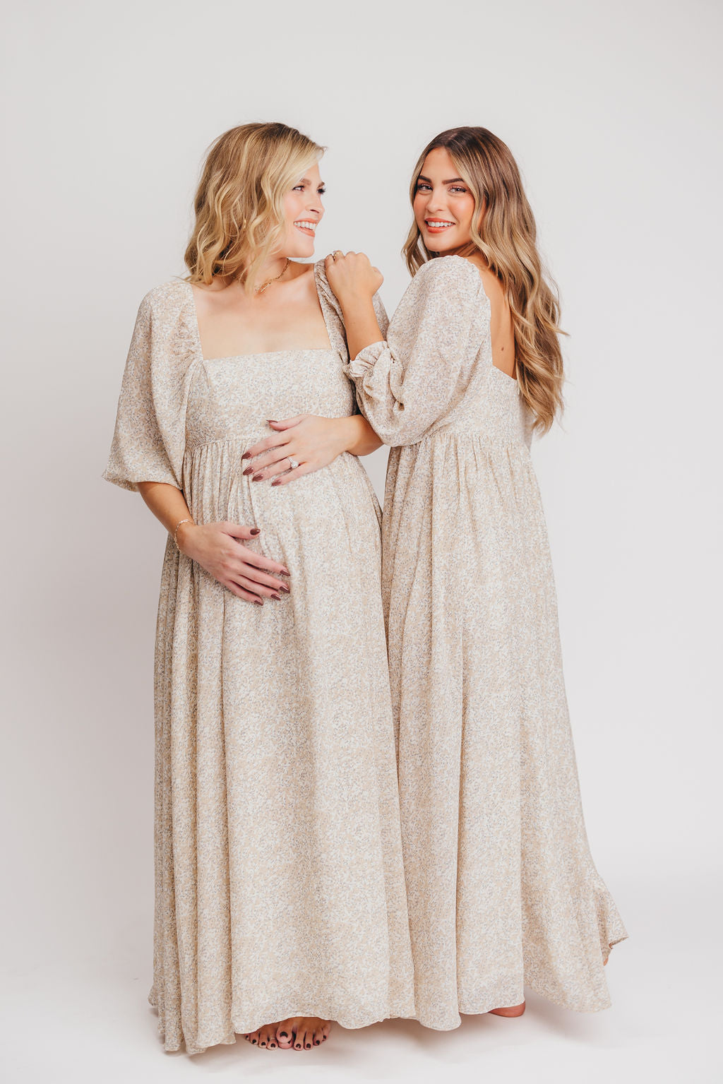 Elegant Mona 'Love Story' Maxi Dress - Bump Friendly & Inclusive Sizing (S-3XL) | Perfect for Maternity, Weddings & Special Occasions