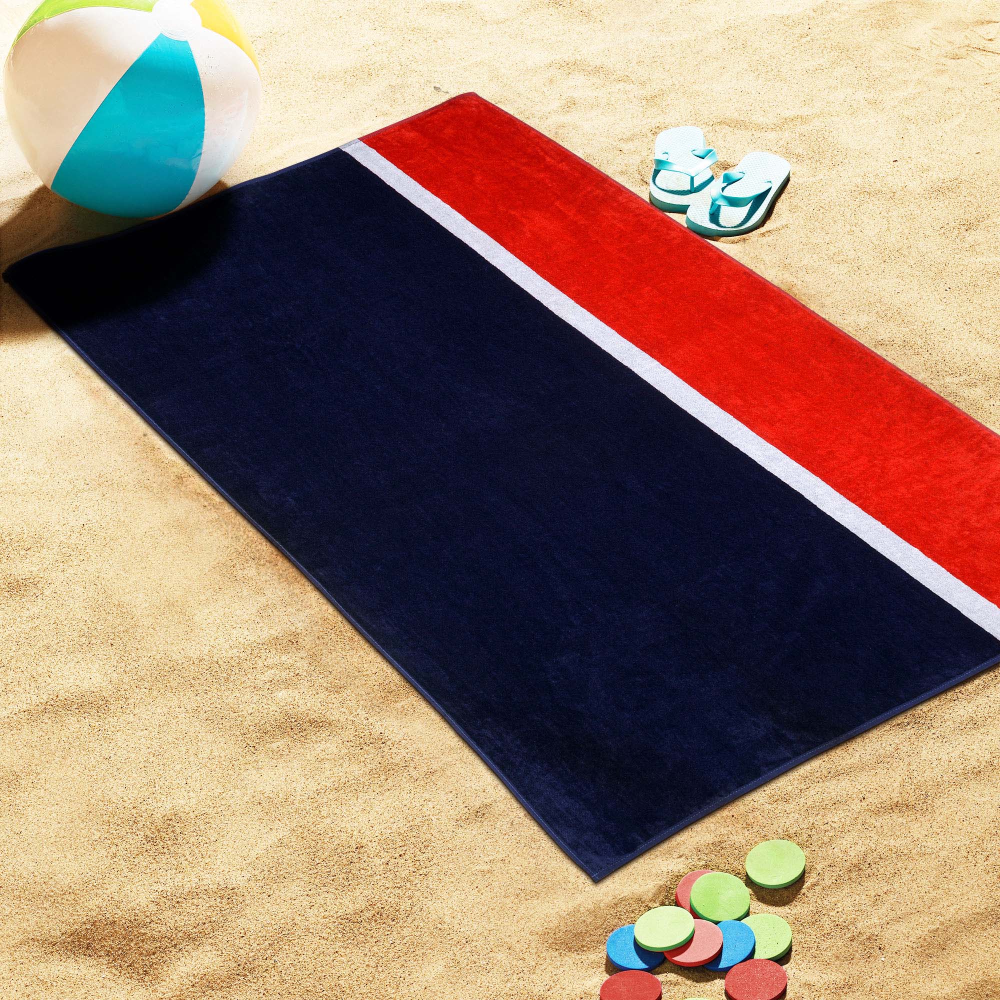 Premium Oversized Striped Beach Towel Set of 2 - 34