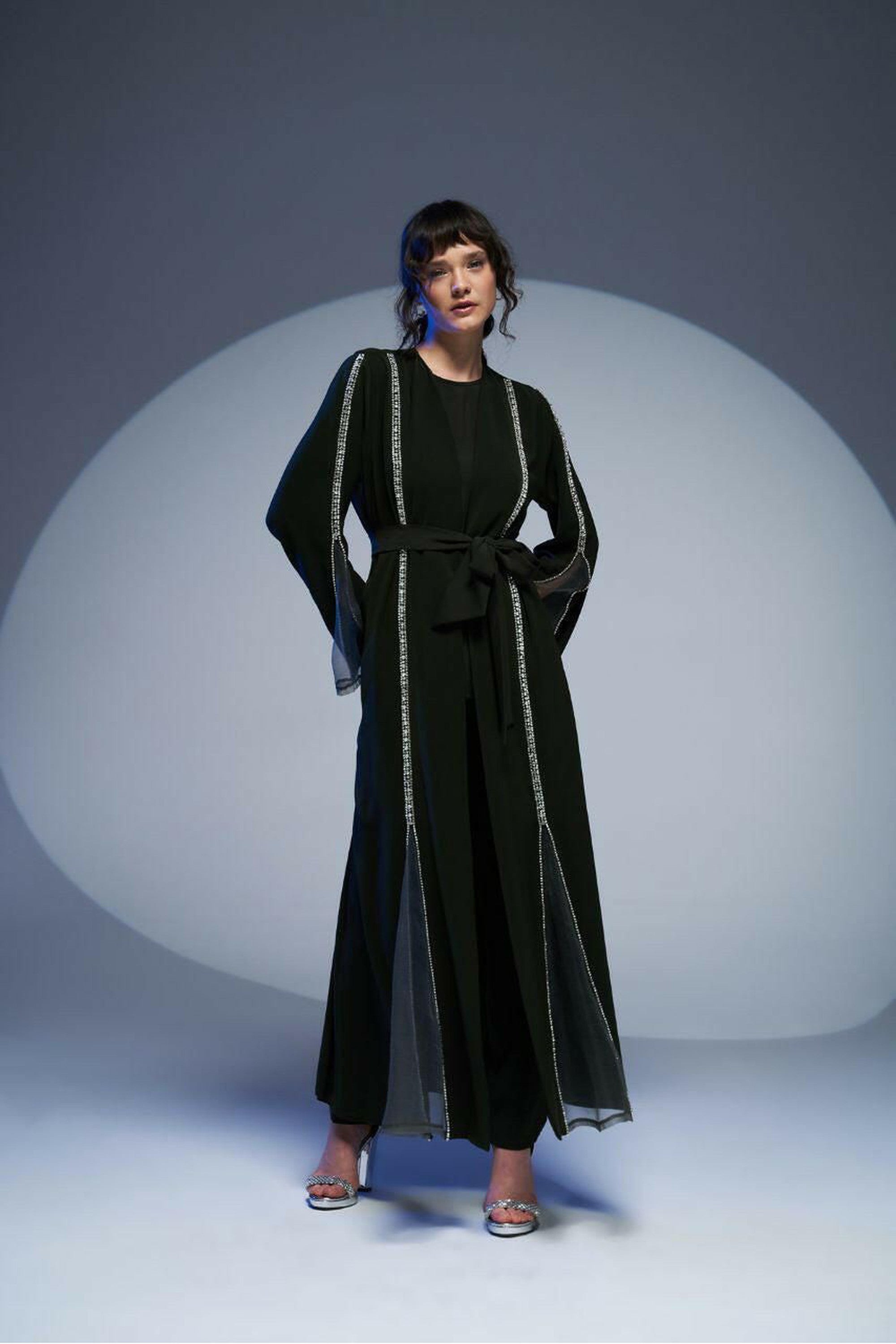 Elegant Nadia Islamic Wedding Abaya with Gorgeous Embellished SHEER Details & Long Sleeves - Perfect for Muslim Brides, Nikah Ceremonies & Special Occasions