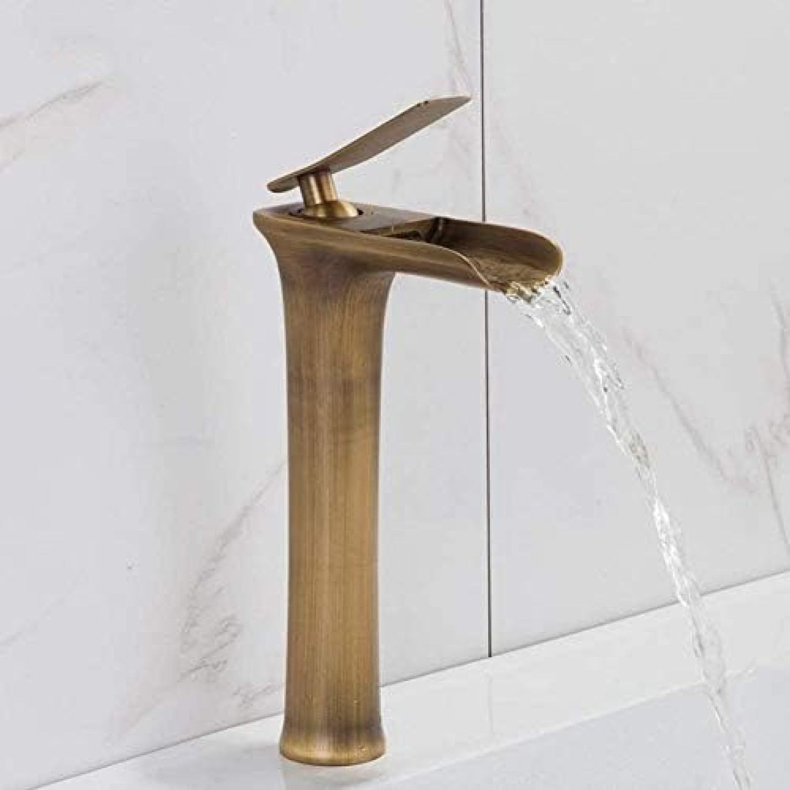 Vintage Brass Kitchen Sink Faucet - High Arc Pull Down Sprayer Mixer Tap for Farmhouse & Modern Bathrooms | Perfect for Bathroom Vanity, Utility Sink & Laundry Room