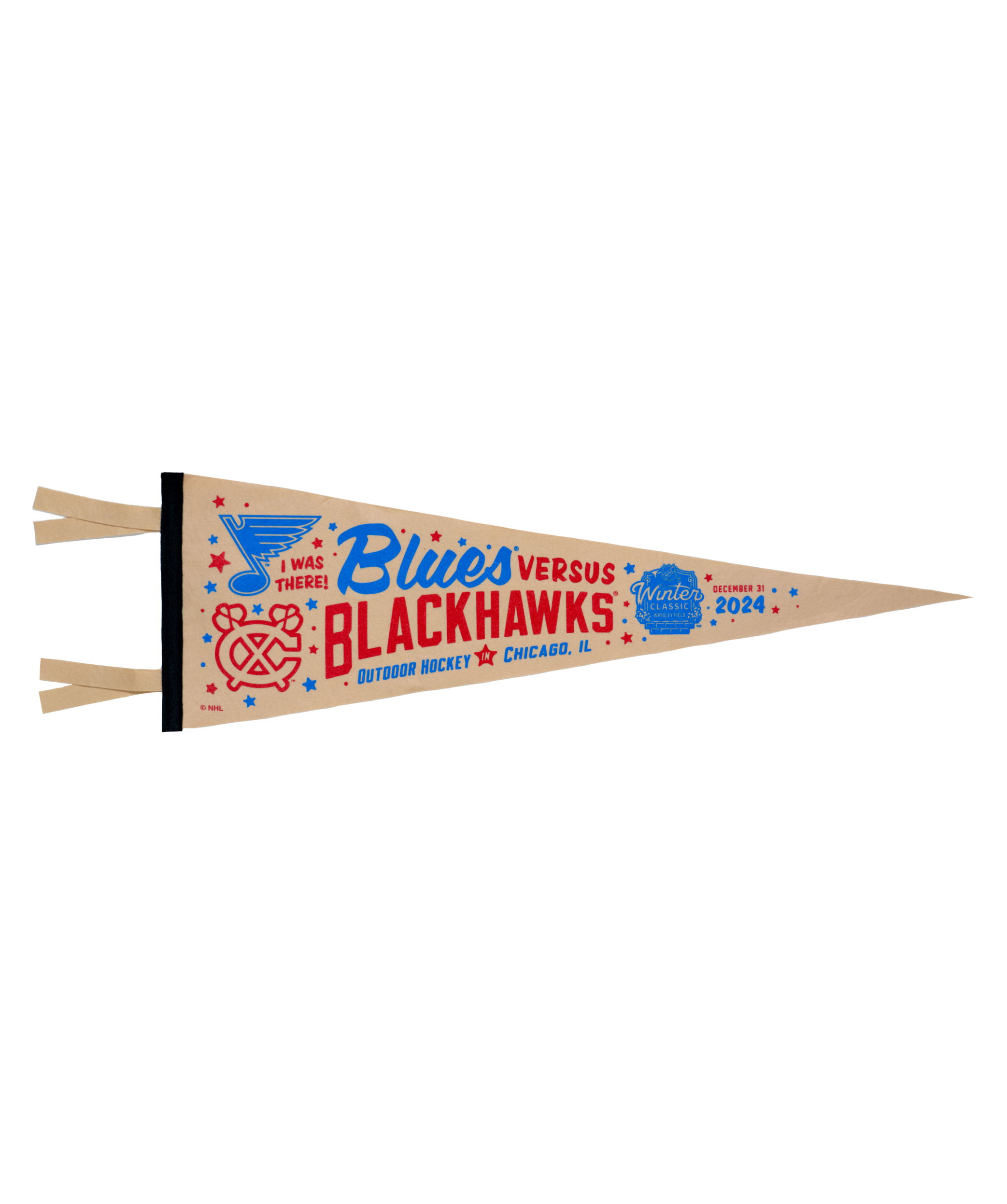 NHL Winter Classic® I Was There! St Louis Blues vs Chicago Blackhawks Pennant - Collectible NHL Memorabilia by Oxford Pennant - Perfect for Hockey Fans, Game Room Decor & Sports Memorabilia Collection