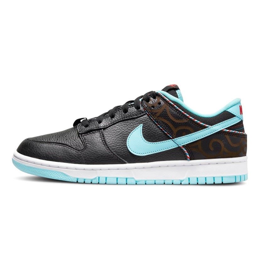 Nike Dunk Low Retro Men's Shoes - Black, Teal Blue, Vast Grey & White Colorway | Basketball Sneakers for Casual Wear & Street Style Fashion
