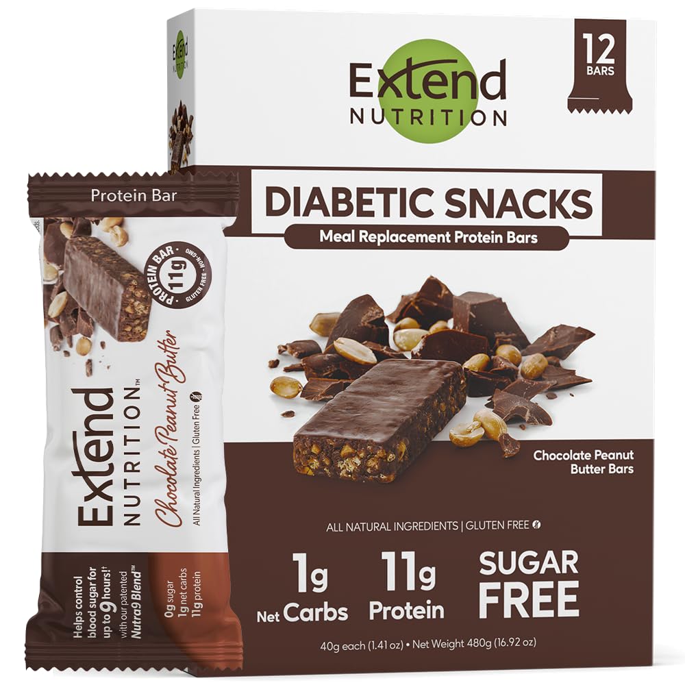 Sugar Free Protein Bars - Keto, Low Carb, High Protein & Fiber for Energy & Hunger Control - Chocolate Peanut Butter (12 Pack) - Perfect for Diabetics & Healthy Snacking