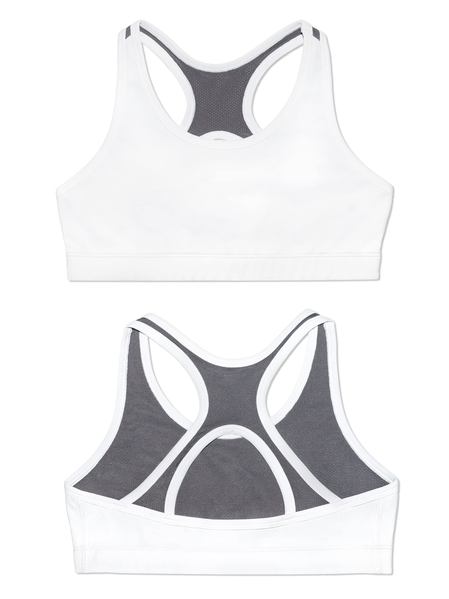 Fruit of the Loom Girls' Stay Dry Racerback Sports Bra - Moisture Wicking Workout Top for Running, Yoga & Gym Activities