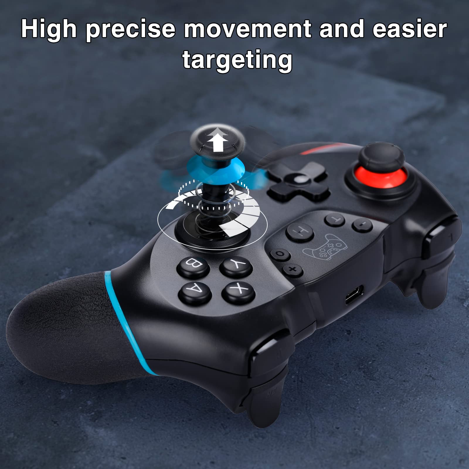 YCCTEAM Wireless Pro Controller for Nintendo Switch/Switch Lite/Switch OLED/PC - Dual Vibration, Motion Control & Turbo Function - Perfect for Gaming at Home or On-The-Go