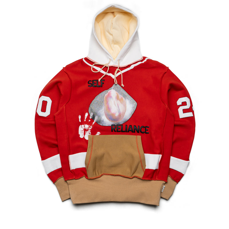 Advisory Board Crystals Birthstone Hoodie #06 - Red/Brown | Zodiac & Spiritual Comfort Wear for Meditation & Relaxation