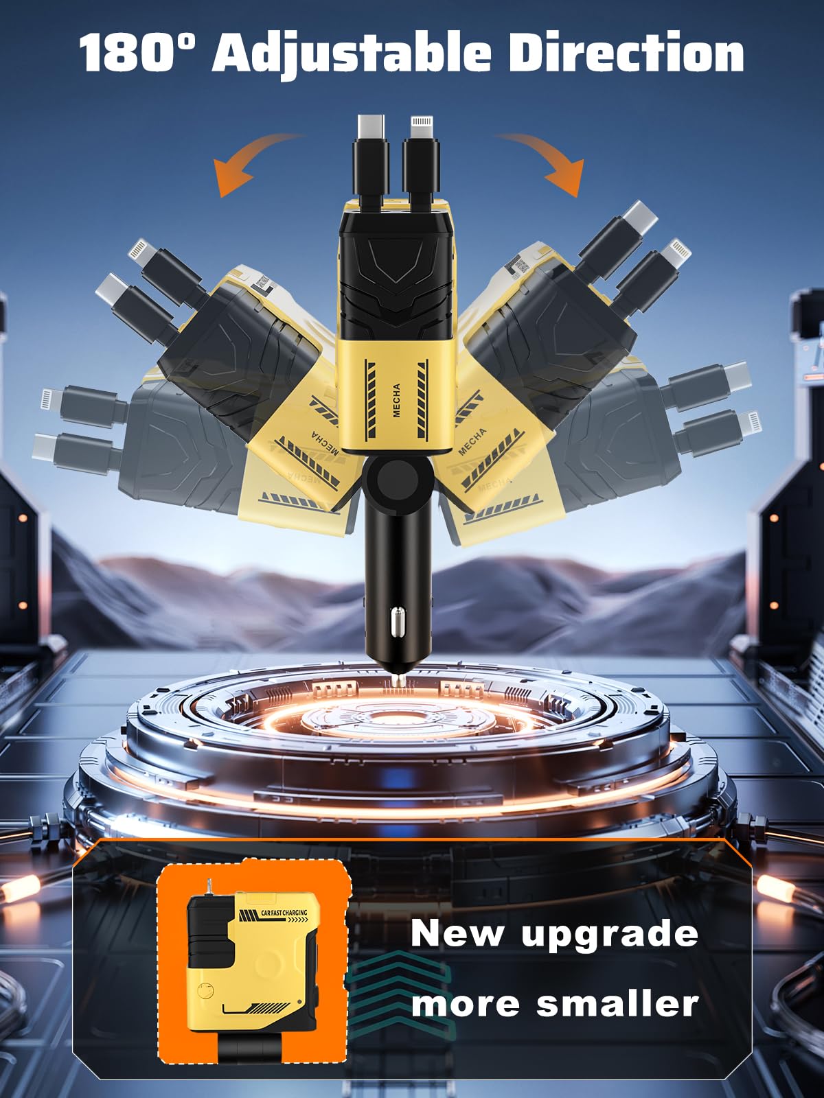 4-in-1 Retractable Car Charger with 31.5