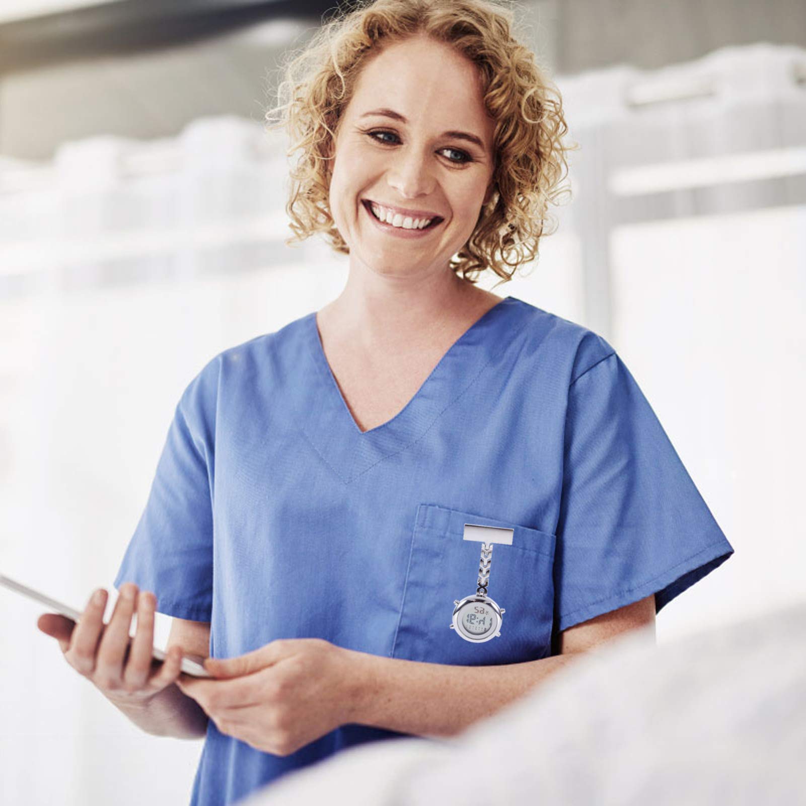 Digital Nurse Watch - Large Dial Clip-On Fob Watch for Medical Professionals | Valentine's Day Gift for Nurses