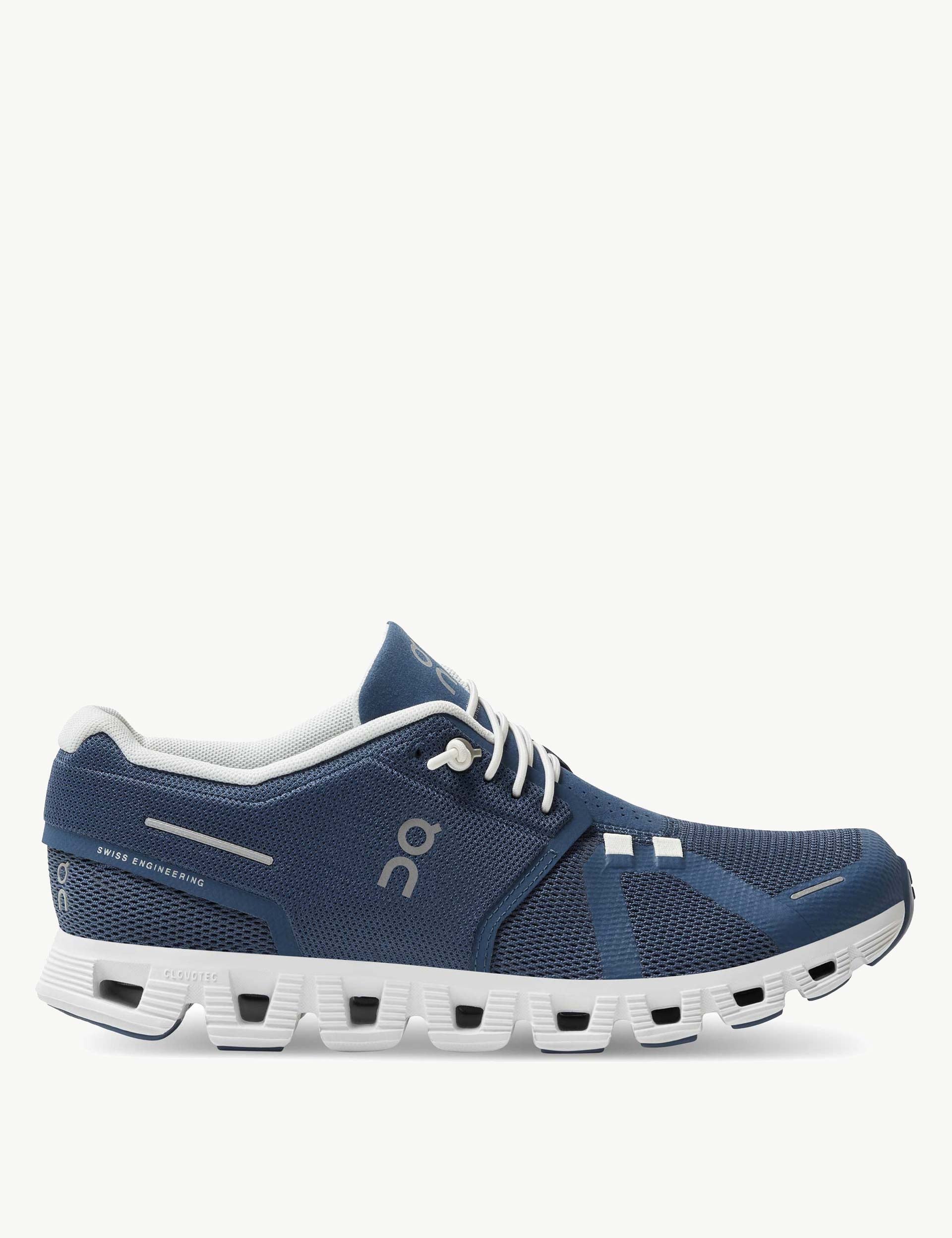 Cloud 5 Running Shoes - Lightweight Denim & White Sneakers for Men & Women - Perfect for Jogging, Gym Workouts & Casual Wear