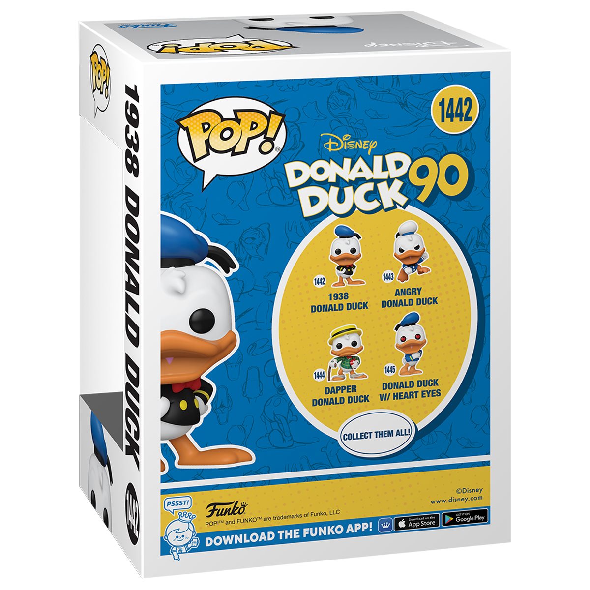 Donald Duck 90th Anniversary Collectible Funko Pop! Vinyl Figure #1442 - 1938 Classic Cartoon Character for Disney Fans & Pop Culture Collectors | Perfect for Display, Gifts, and Nostalgic Decor