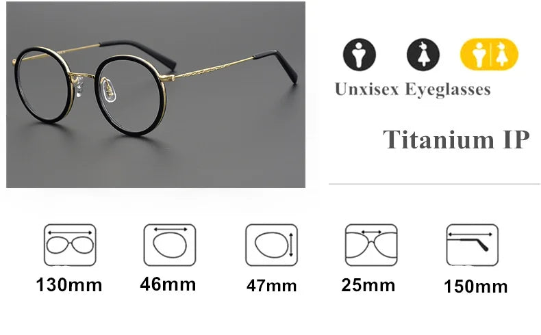 Stylish Aimee Unisex Full Rim Round Titanium Acetate Eyeglasses Frame 2804 - Lightweight & Durable for Work, Reading & Everyday Wear