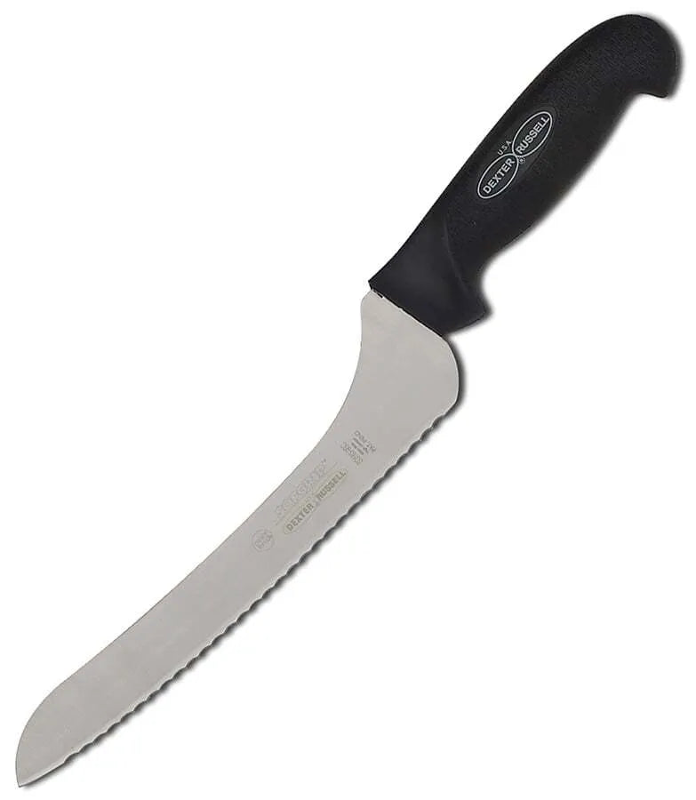 9 Inch Offset Serrated Knife - Sharp Stainless Steel Bread & Tomato Slicer - Perfect for Kitchen, Camping & Outdoor Cooking