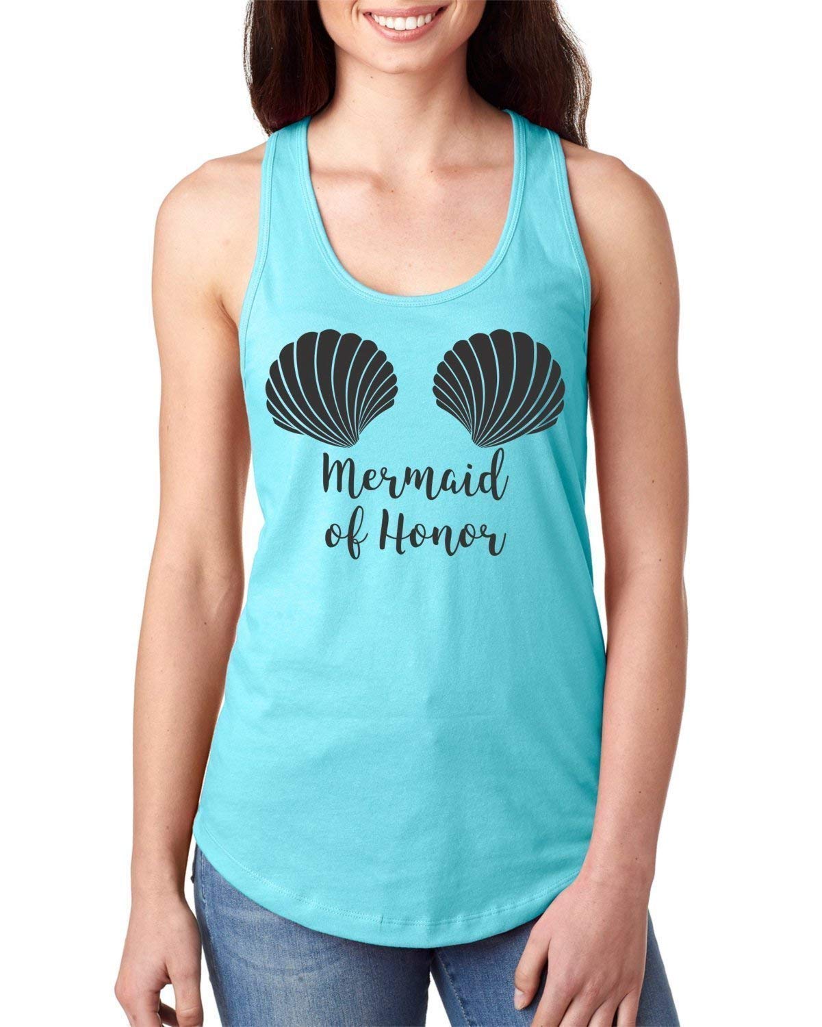 Mermaid Tank Tops for Bachelorette Party - Mermaid of Honor, Bridesmaid, Bride & Bride-to-Be with Shell Design | Perfect for Beach Weddings, Girls' Night Out & Summer Vacations