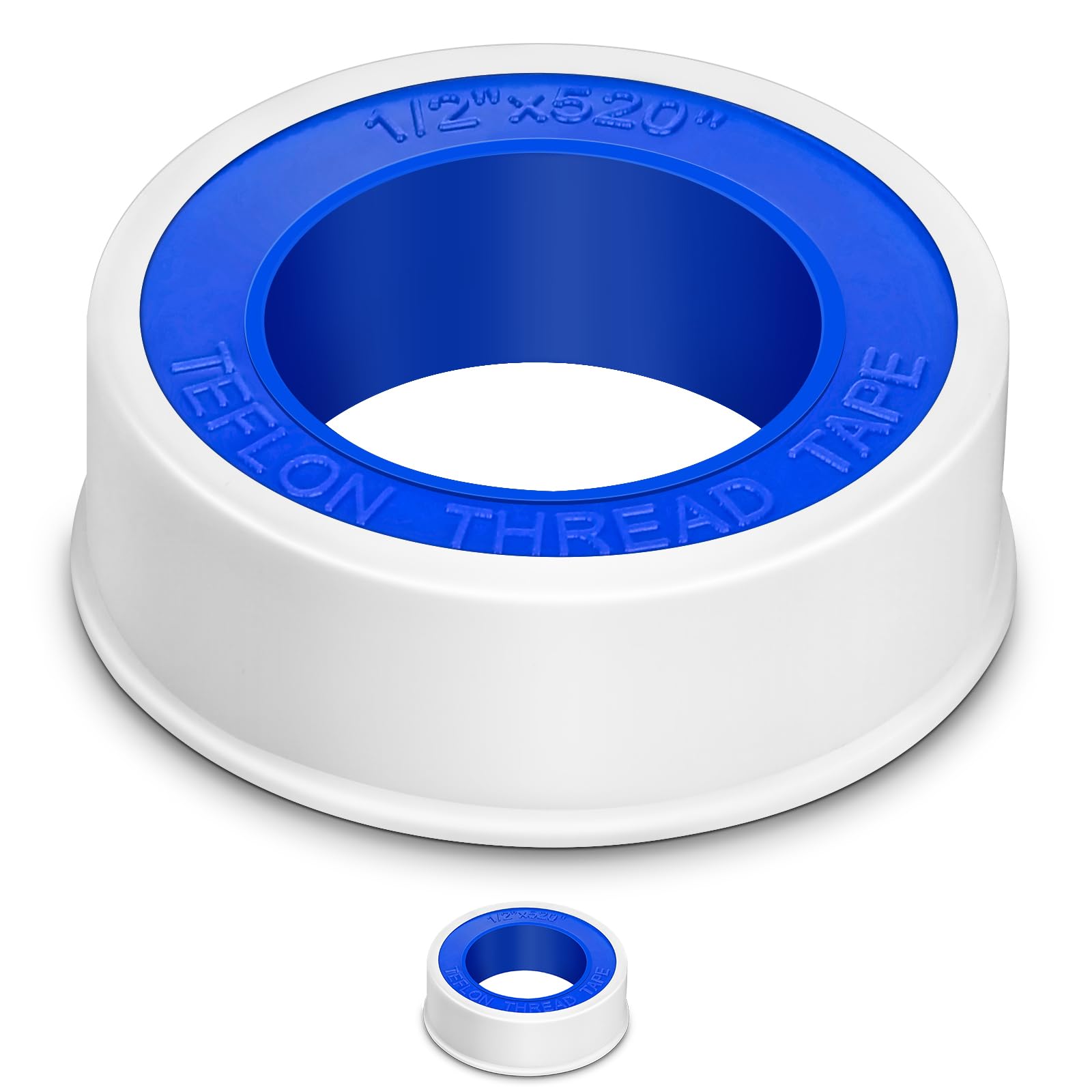 2 Rolls High-Quality Teflon Tape 1/2 Inch x 520 Inches - PTFE Plumber's Thread Seal Tape for Leak-Proof Pipe Connections - Perfect for Shower Heads, Faucets & Plumbing Repairs