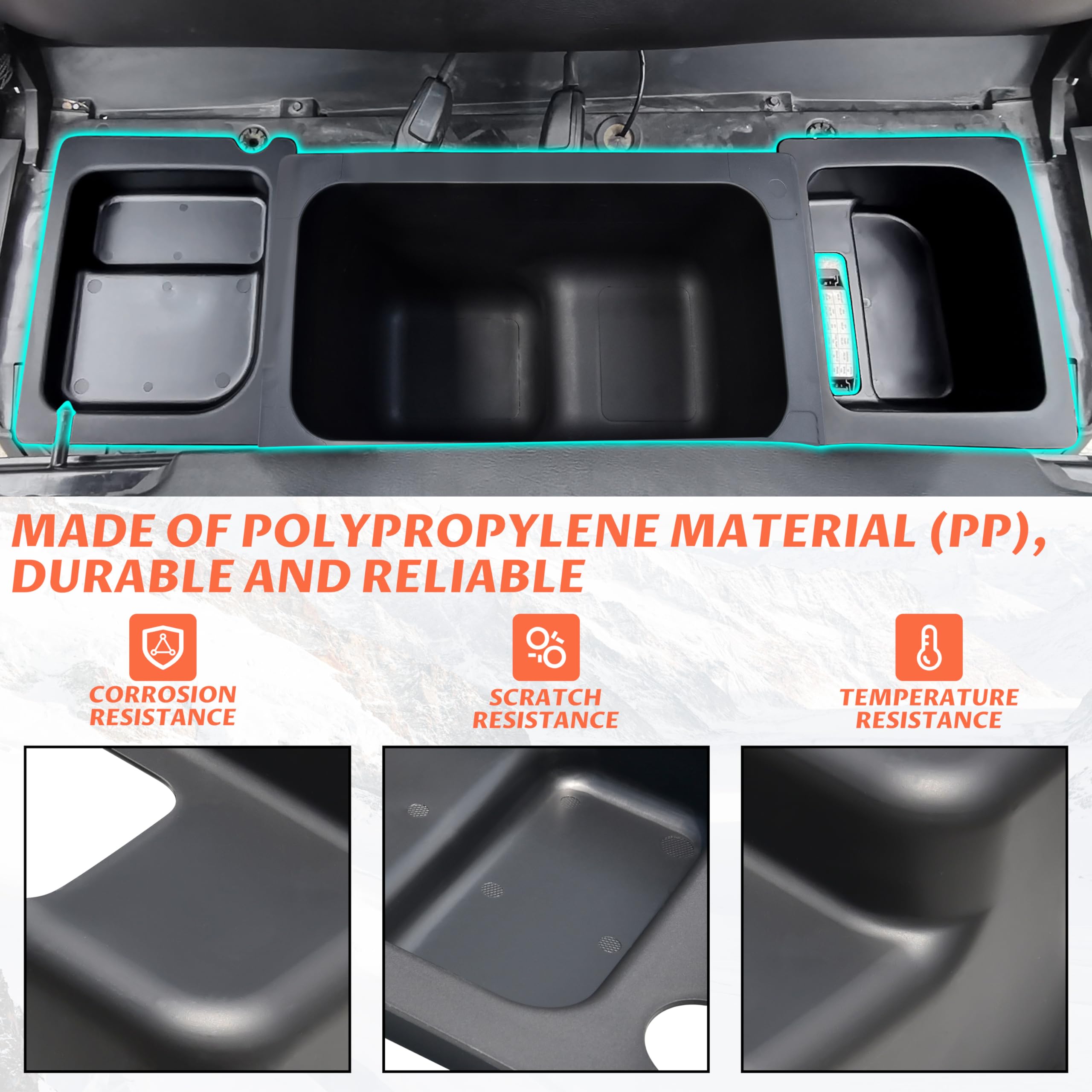 SAUTVS Under Seat Storage Box Organizer Tray - 3PCS Set for Polaris Ranger 500 570 Mid Size (50