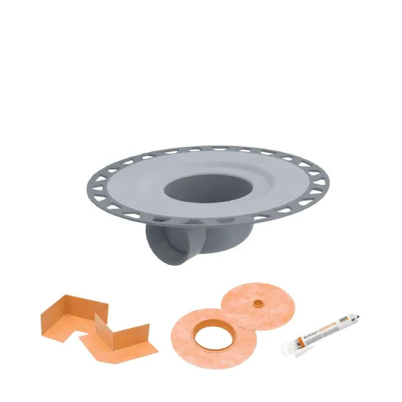 KERDI DRAIN H Horizontal Outlet Flange Kit With Corners and Seals - Waterproof Shower Drain System for Tile Installation - Perfect for Bathroom Remodeling and Wet Room Construction