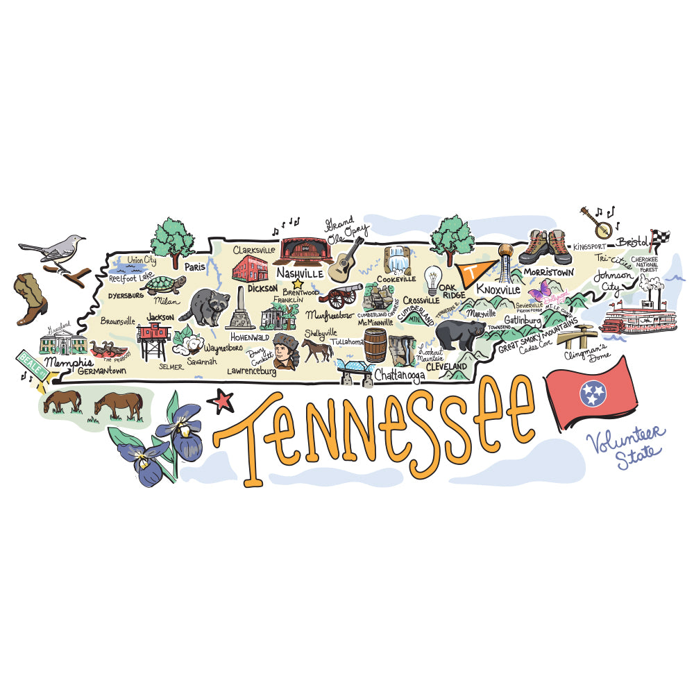 Tennessee Medium Iced Cup Coolie - Insulated Beverage Sleeve for Coffee, Tea & Cold Drinks - Perfect for Road Trips, Picnics & Outdoor Adventures