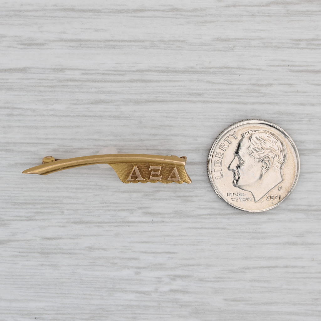 10k Gold Alpha Xi Delta Quill Pin - Vintage Greek Sorority Badge Jewelry for Sorority Sisters, Initiation Gifts & College Greek Life Events
