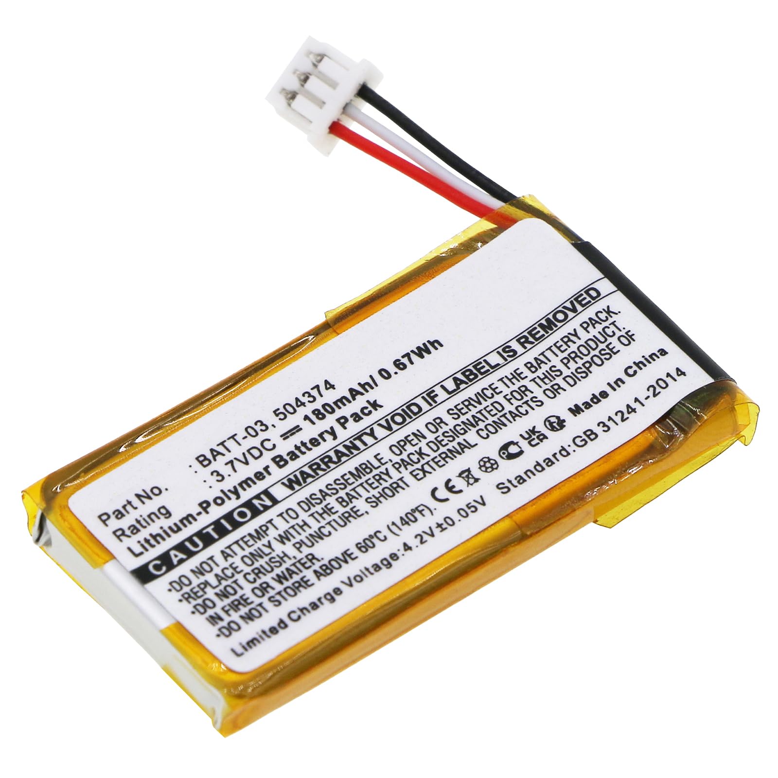 Synergy Digital Replacement Headset Battery for Sennheiser 504374 - 3.7V 180mAh Li-Polymer Battery - Perfect for Sennheiser Wireless Headsets, Office Use, and Professional Audio Equipment