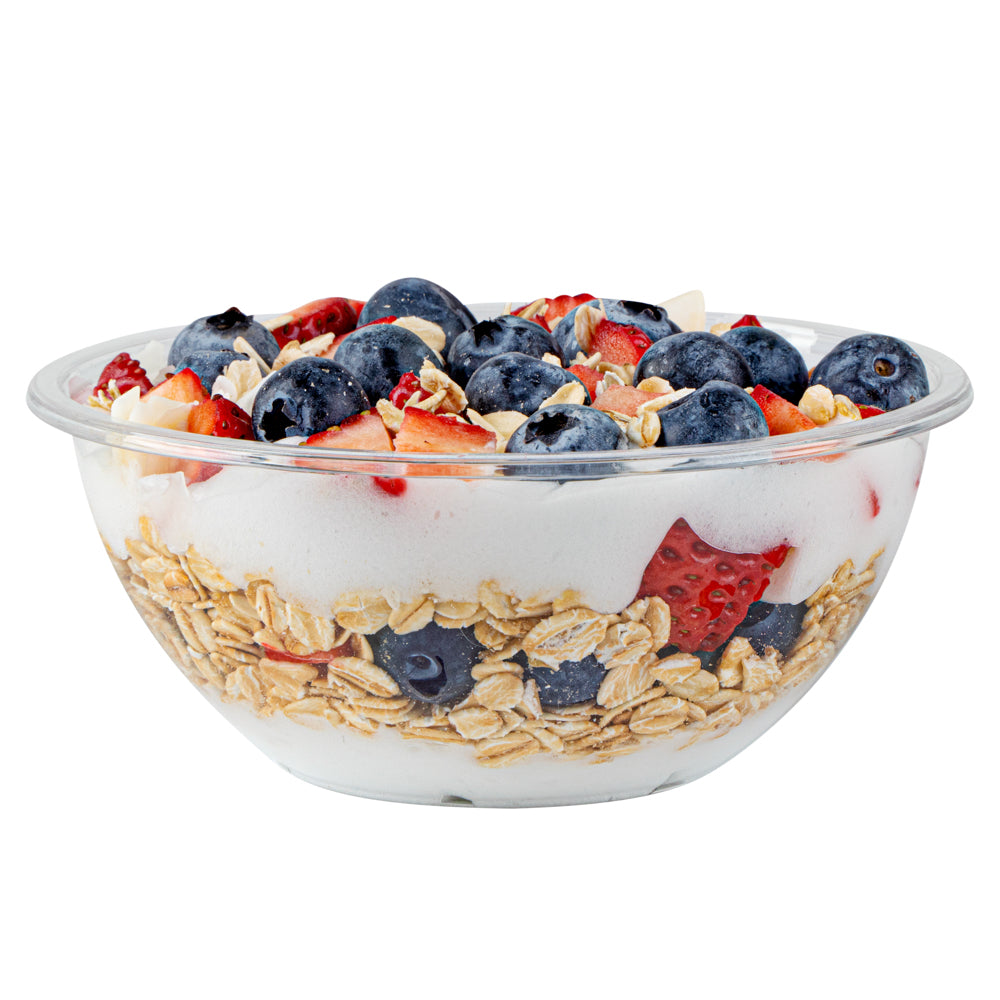 7 oz Round Clear Plastic Salad Bowls - 5