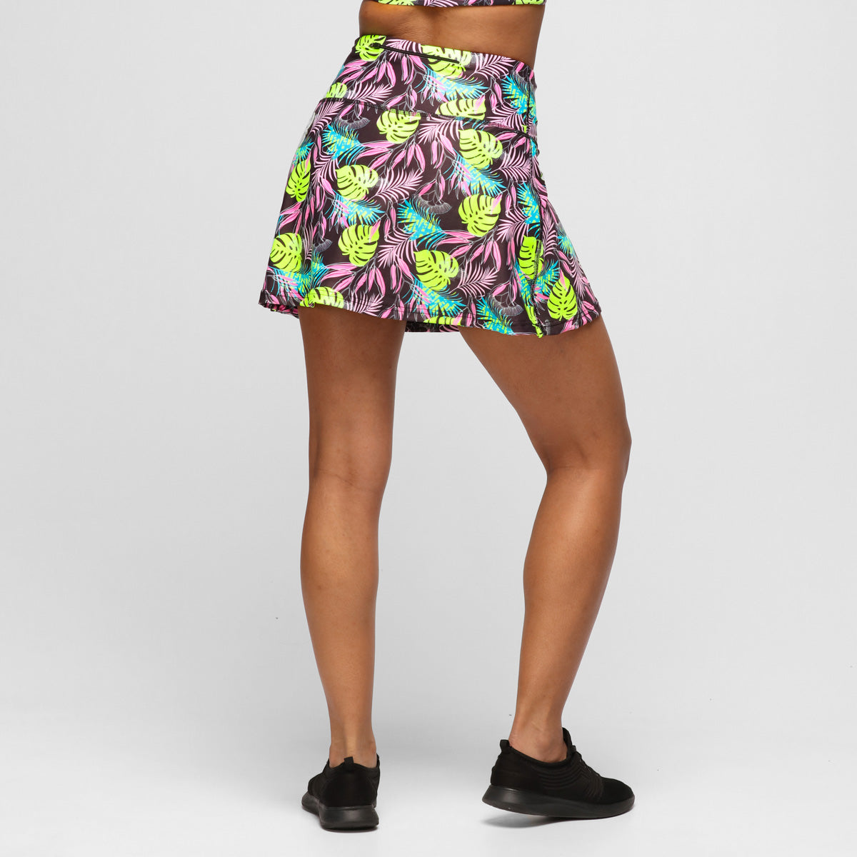 Twilight Palm Skort for Women - Stylish High Waist Tennis Skirt with Pockets - Perfect for Golf, Running, Yoga & Casual Wear