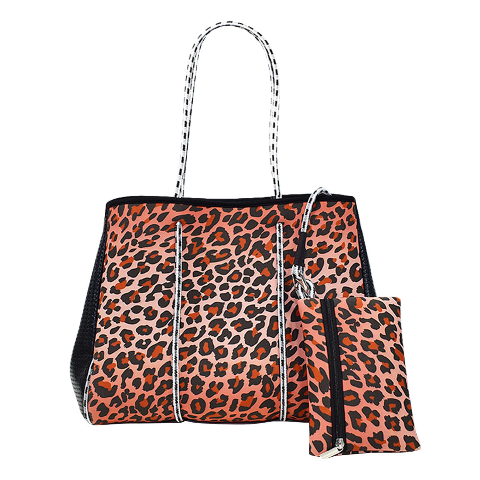 Stylish Neoprene Tote Bag for Women - Lightweight Waterproof Beach Bag with Large Capacity | Trendy Animal Print Design | Perfect for Beach Trips, Shopping & Gym Use