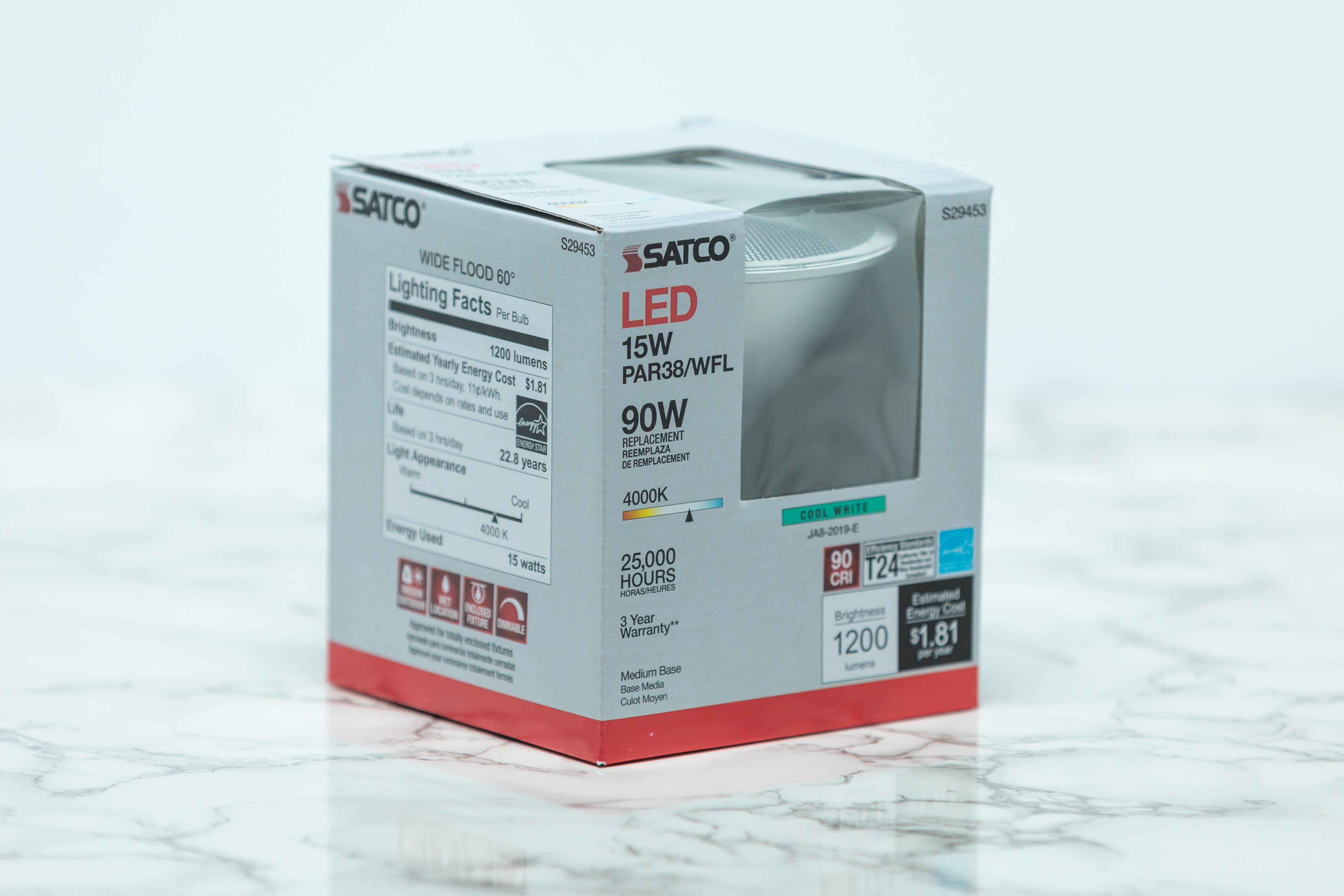 Satco Wet Location Recessed Can LED Light Bulb - Damp Rated for Bathrooms, Kitchens & Outdoor Use - Energy Efficient Lighting Solution