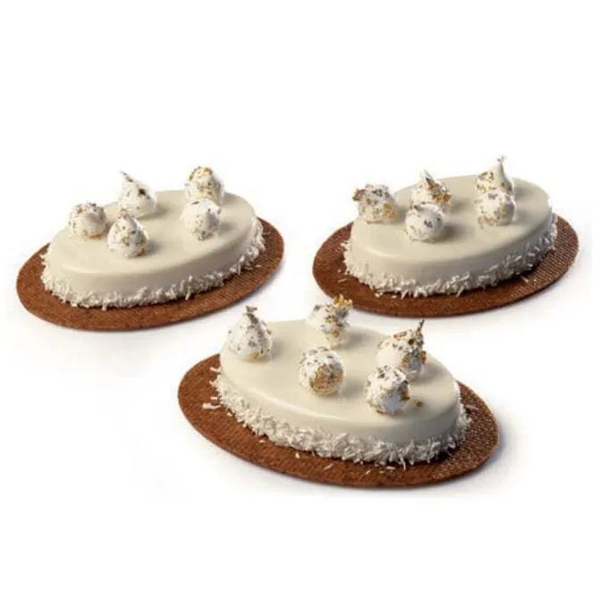 Pavoni Progetto MONO Oval Silicone Mold with Cutter - 12 Cavity Non-Stick Baking Mold for Chocolate, Soap, Candles & Resin Crafts - Perfect for Home Baking and DIY Projects