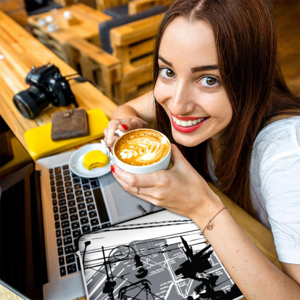 LS124-13 Designer Notebook Sleeve for MacBook Pro/Air 13.3 Inch - Premium Neoprene Laptop Case with Anti-Shock Protection, Stylish CityLife Pattern - Perfect for Work, Travel & School Commute