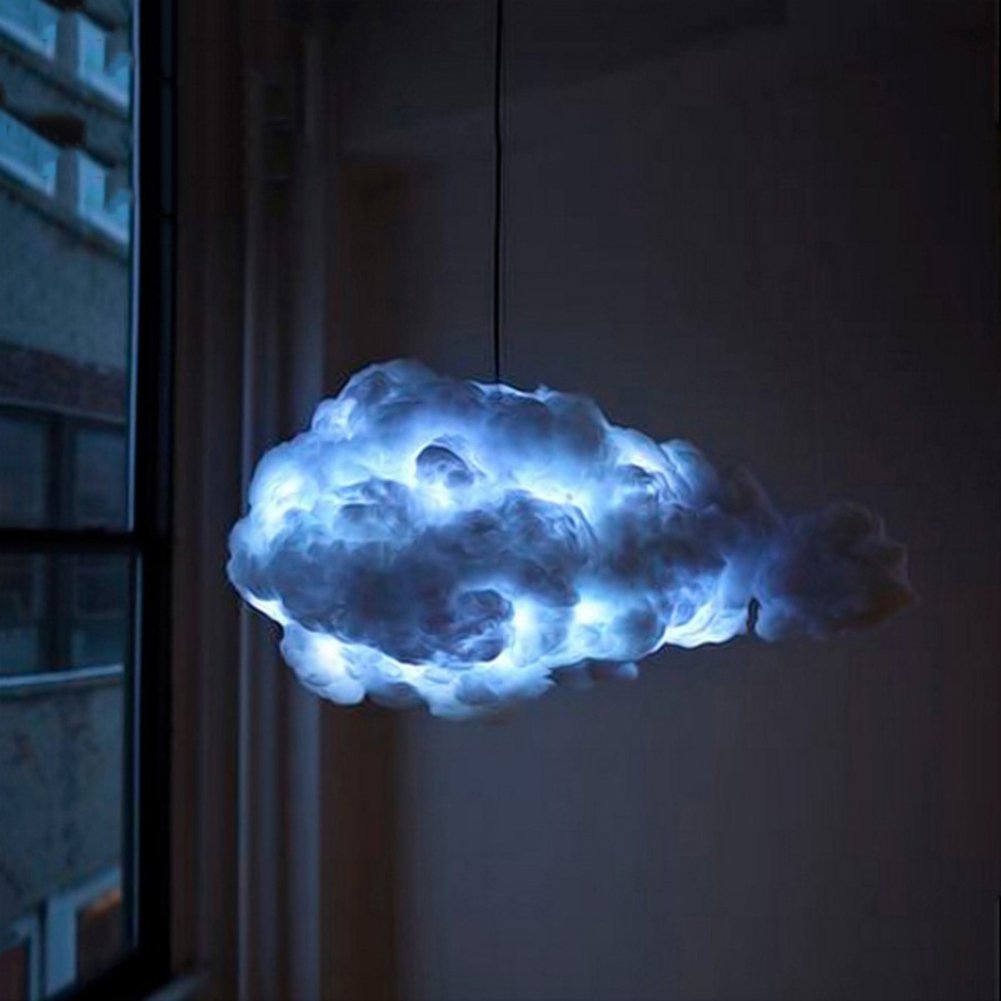 Cloud Chandelier LED Ceiling Light - 40cm Floating White Clouds Art Light with Blue LED for Bedroom, Living Room, Nursery Decor | Modern Creative Personality Decorative Lighting