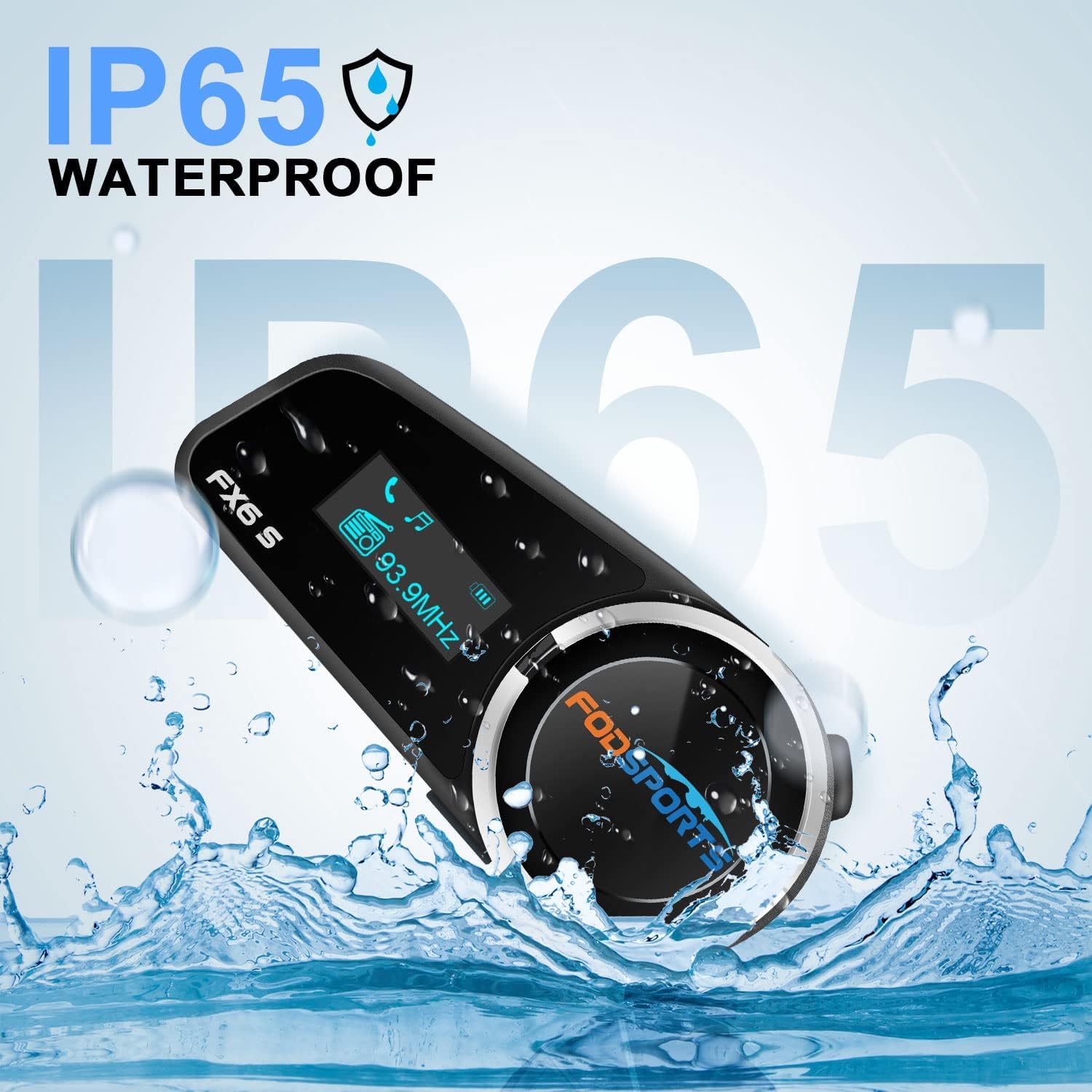 Fodsports FX6 Bluetooth Motorcycle Headset - 6 Rider Intercom System with 1000m Range, Voice Control & LED Display (2 Pack FX6S) - Perfect for Group Rides, Touring & Motorcycle Communication While Charging