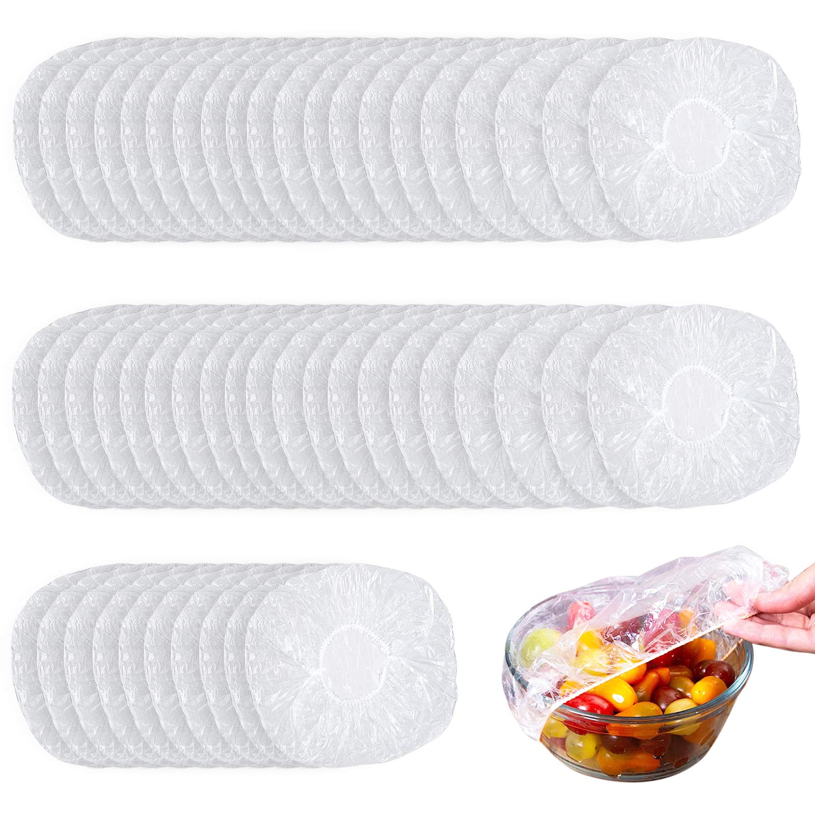 **Linkidea 50-Piece Reusable Elastic Food Storage Covers - Stretchable Bowl Covers, Plastic Wrap & Foil Alternative for Kitchen, Picnic & Meal Prep**