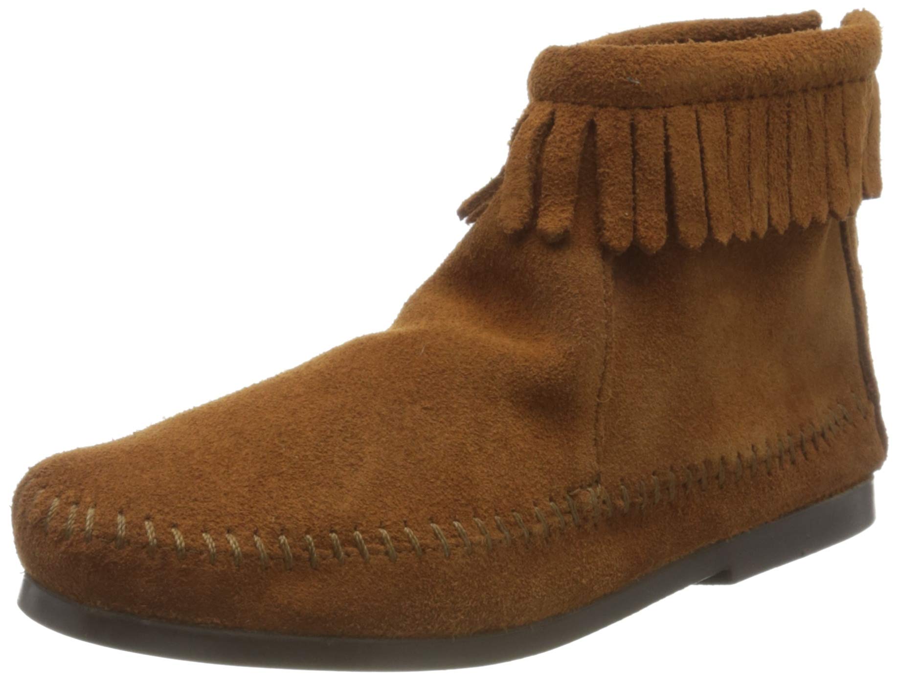Minnetonka Back Zipper Boots for Kids - Soft Leather Ankle Booties with Easy Zipper Closure (Toddler/Little Kid/Big Kid) - Perfect for School, Playdates & Outdoor Adventures