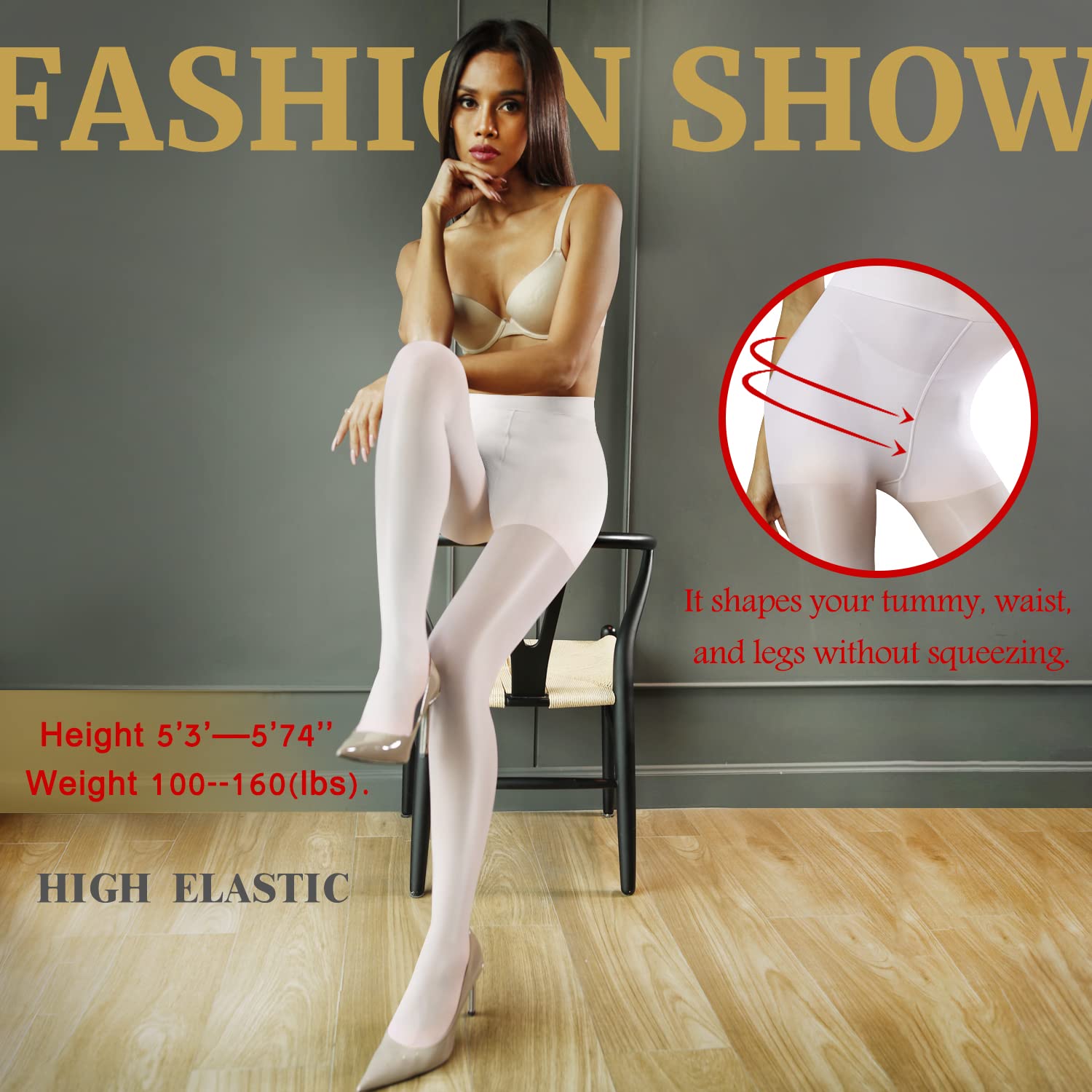 Women's Semi-Sheer Tights - Ultra Soft Shiny Stockings for Daily Wear, High Waist Control Top Footed Pantyhose | Perfect for Office, Date Night & Winter Layering