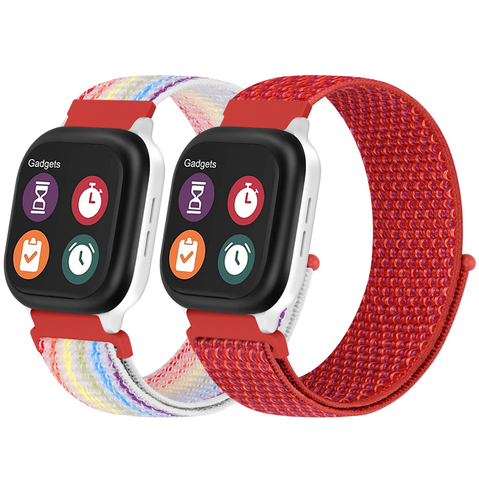 MHunter Kids Nylon Watch Band - 20mm Soft Breathable Sport Hook Loop Strap for Gizmo Watch 3 2 1 / Gabb Watch 3 2 1 / SyncUP Watch - Durable Replacement Smartwatch Bands for Boys & Girls - Perfect for School, Sports & Outdoor Activities