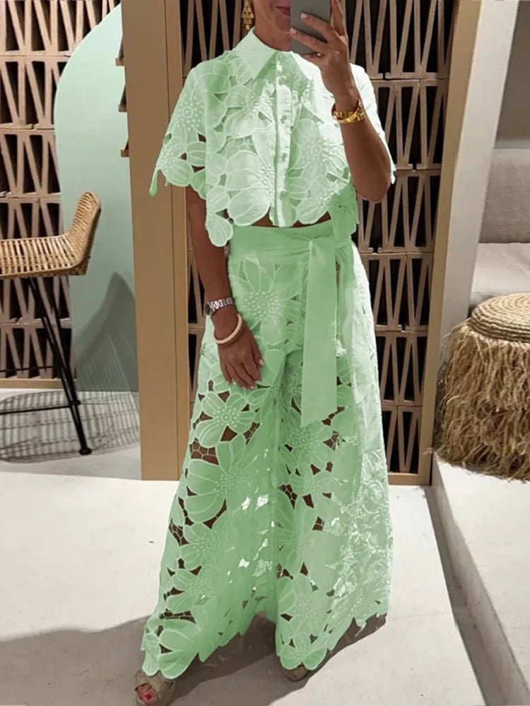 Elegant Women's 2-Piece Summer Outfit Set - Cardigan & Top Combo for Casual Wear, Office, and Date Nights